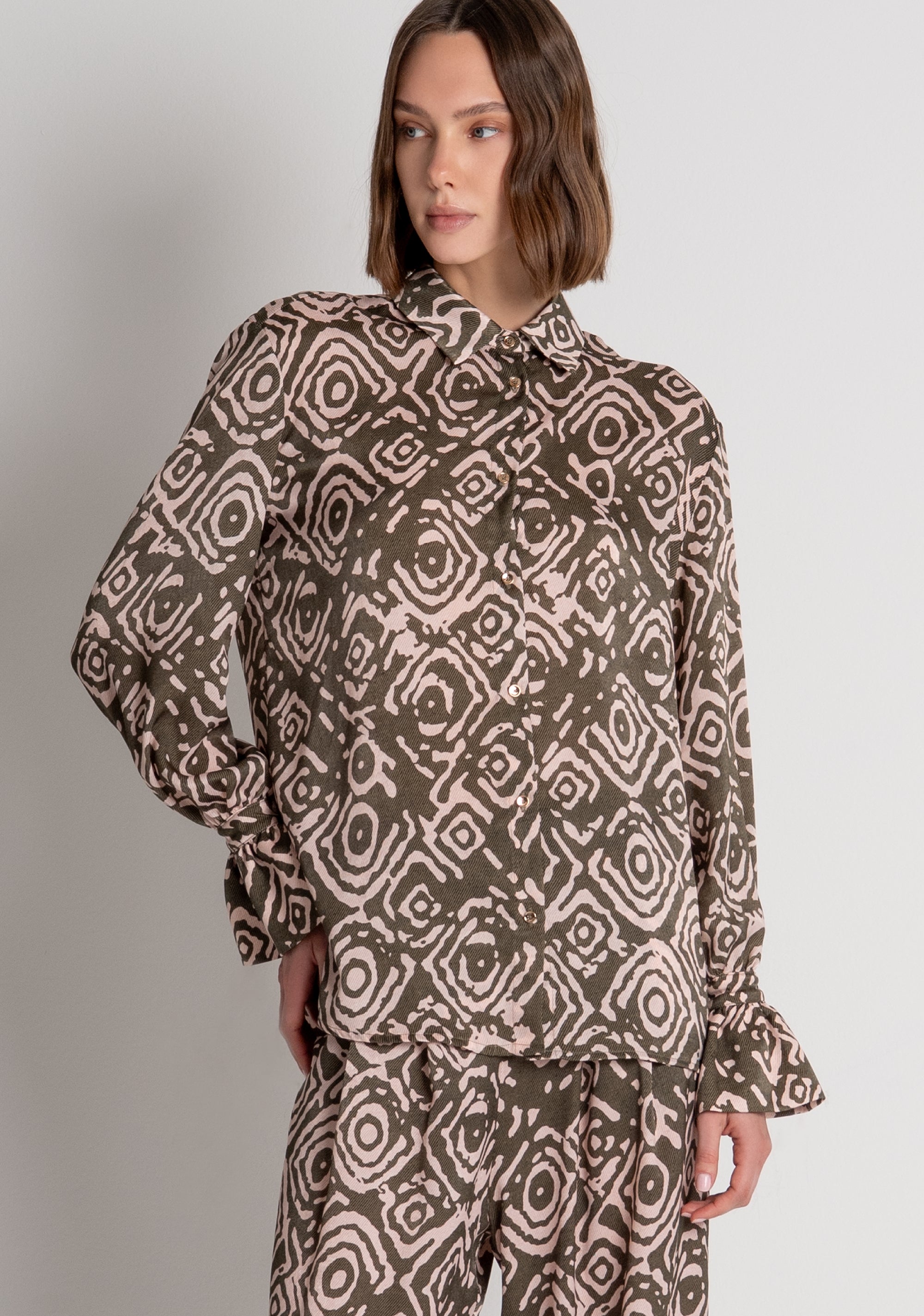 Shirt regular fit with geometrical pattern Fracomina FS26WT6012W411Y8-P15-2