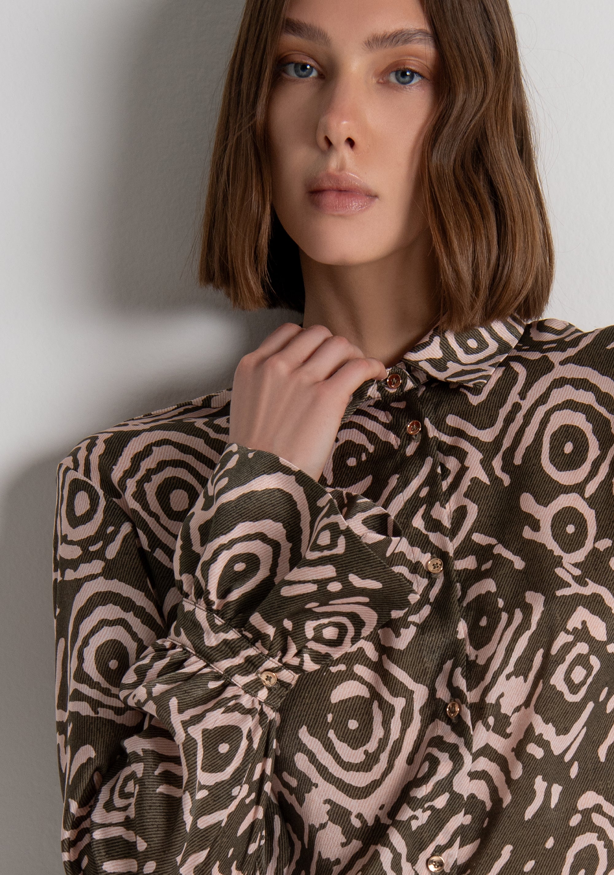 Shirt regular fit with geometrical pattern Fracomina FS26WT6012W411Y8-P15-3