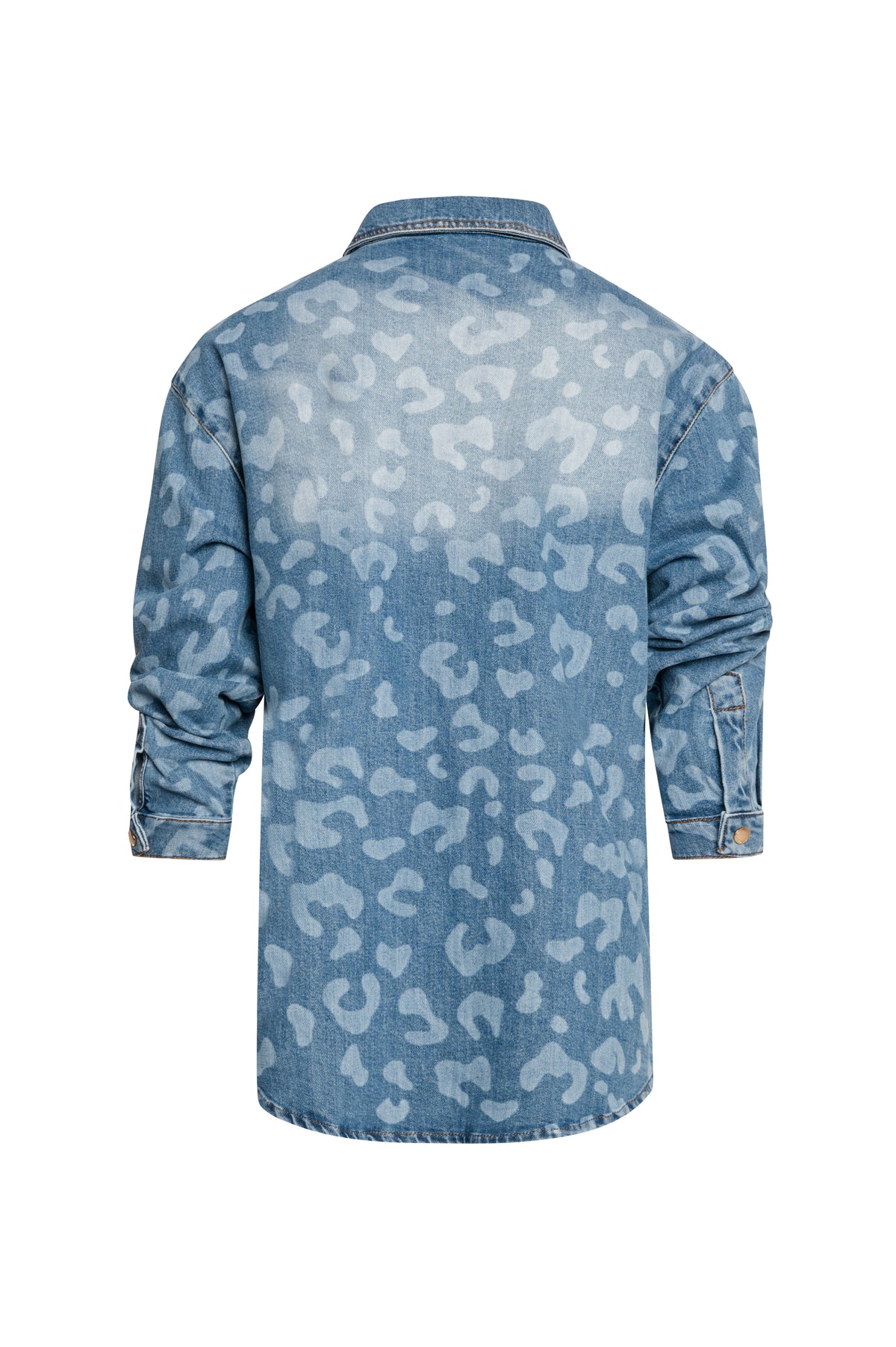 Shirt regular fit made in denim with middle wash and animalier pattern Fracomina FS26WT6016D401L7-K02-2