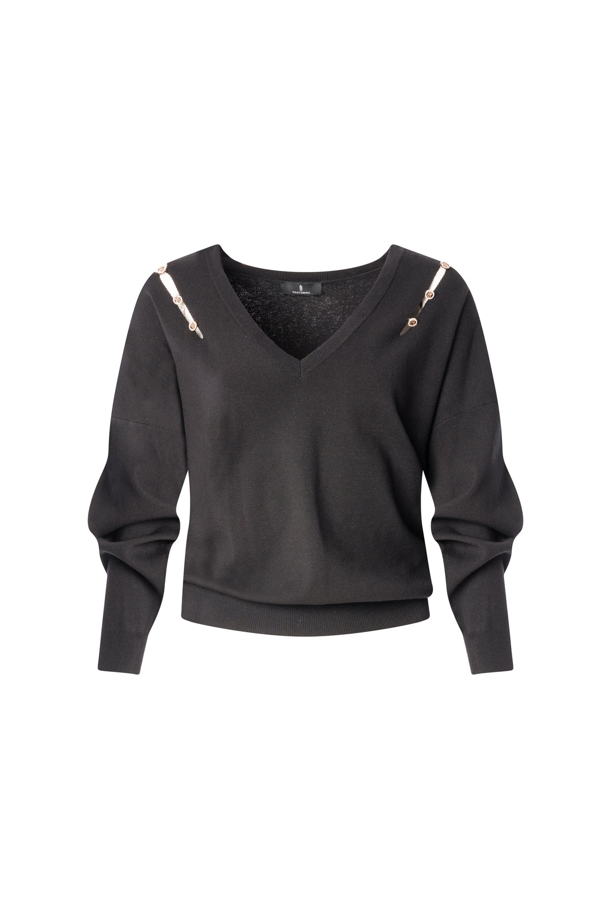 Knitwear regular fit with V-neck drop Fracomina FS26WT7004K56501-K01-1