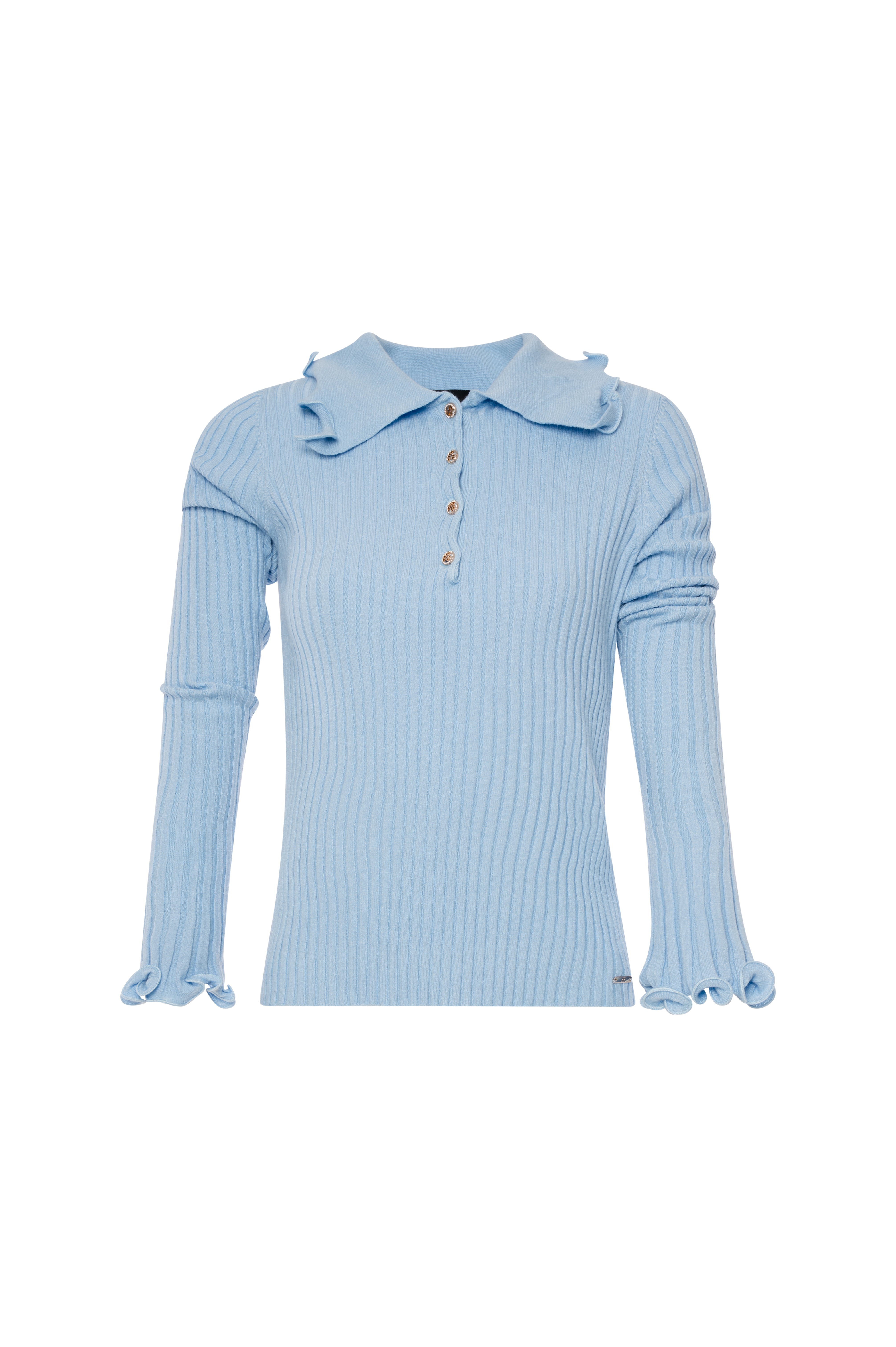 Knitwear polo style slim fit with frills Fracomina FS26WT7034K42001-KB1-1_ac8f3dbc-60f6-4d68-8c83-fee7ce93f8e7