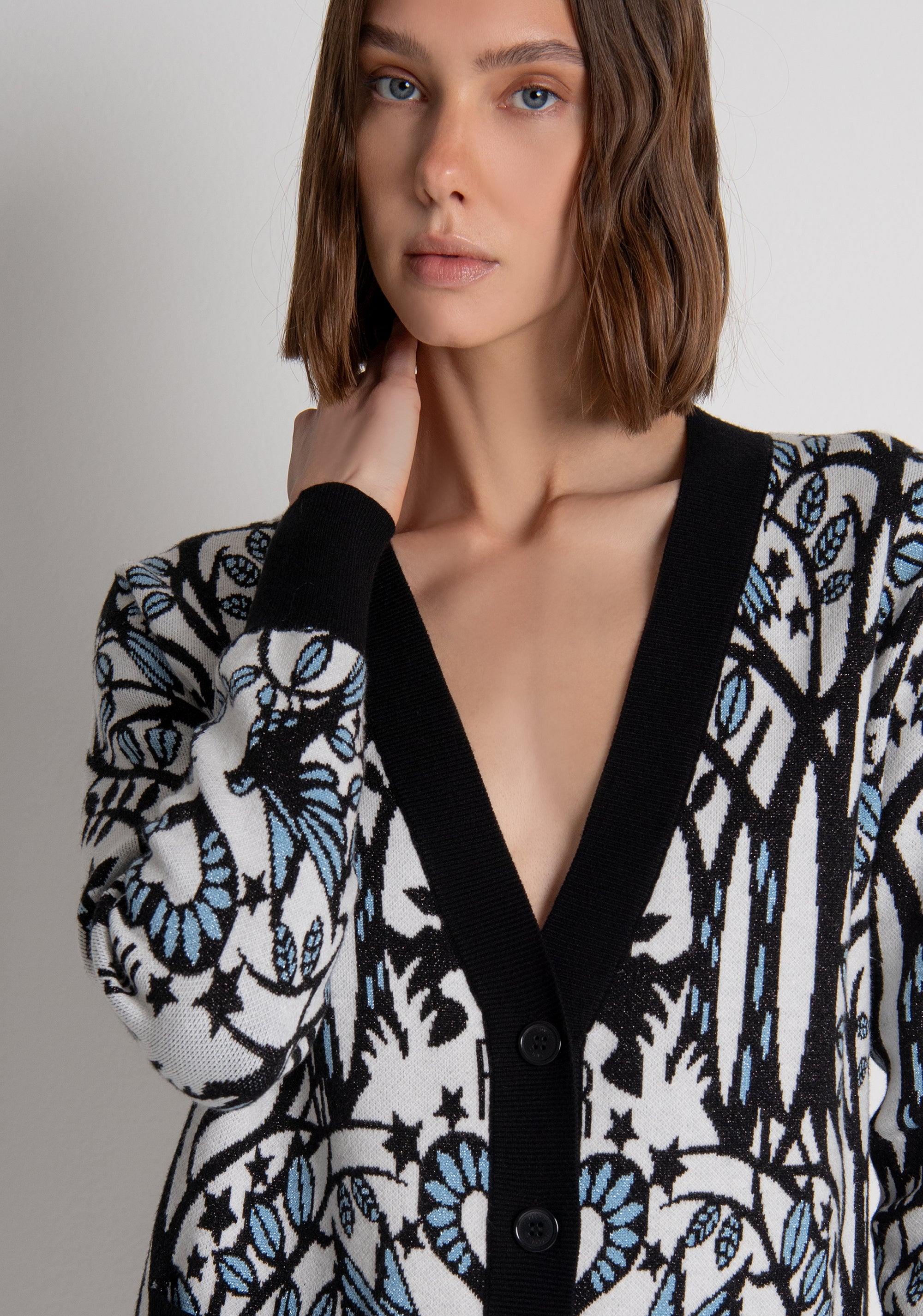 Knitted cardigan regular fit with jacquard effect Fracomina FS26WT8001K502F8-060