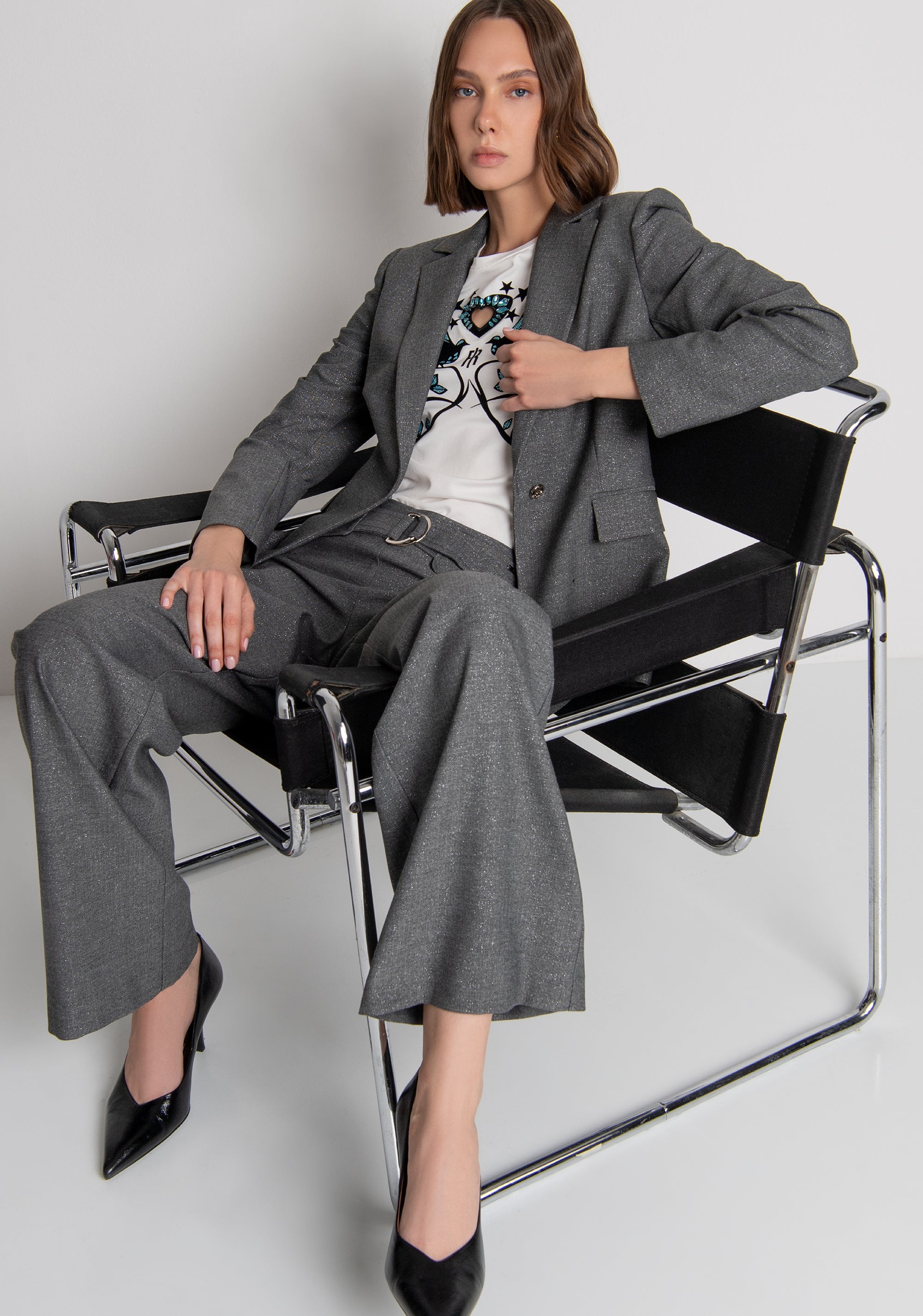 Palazzo pant wide fit with belt at the front Fracomina FS26WV3010W500J1-060