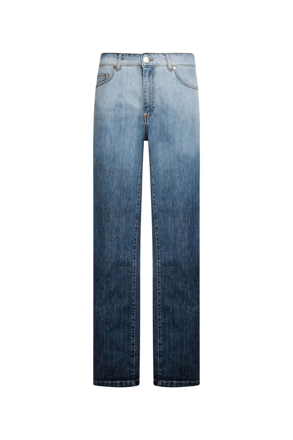 Palazzo pant wide fit made in denim with fading wash Fracomina FS26WV3014D401Q1-K18-1