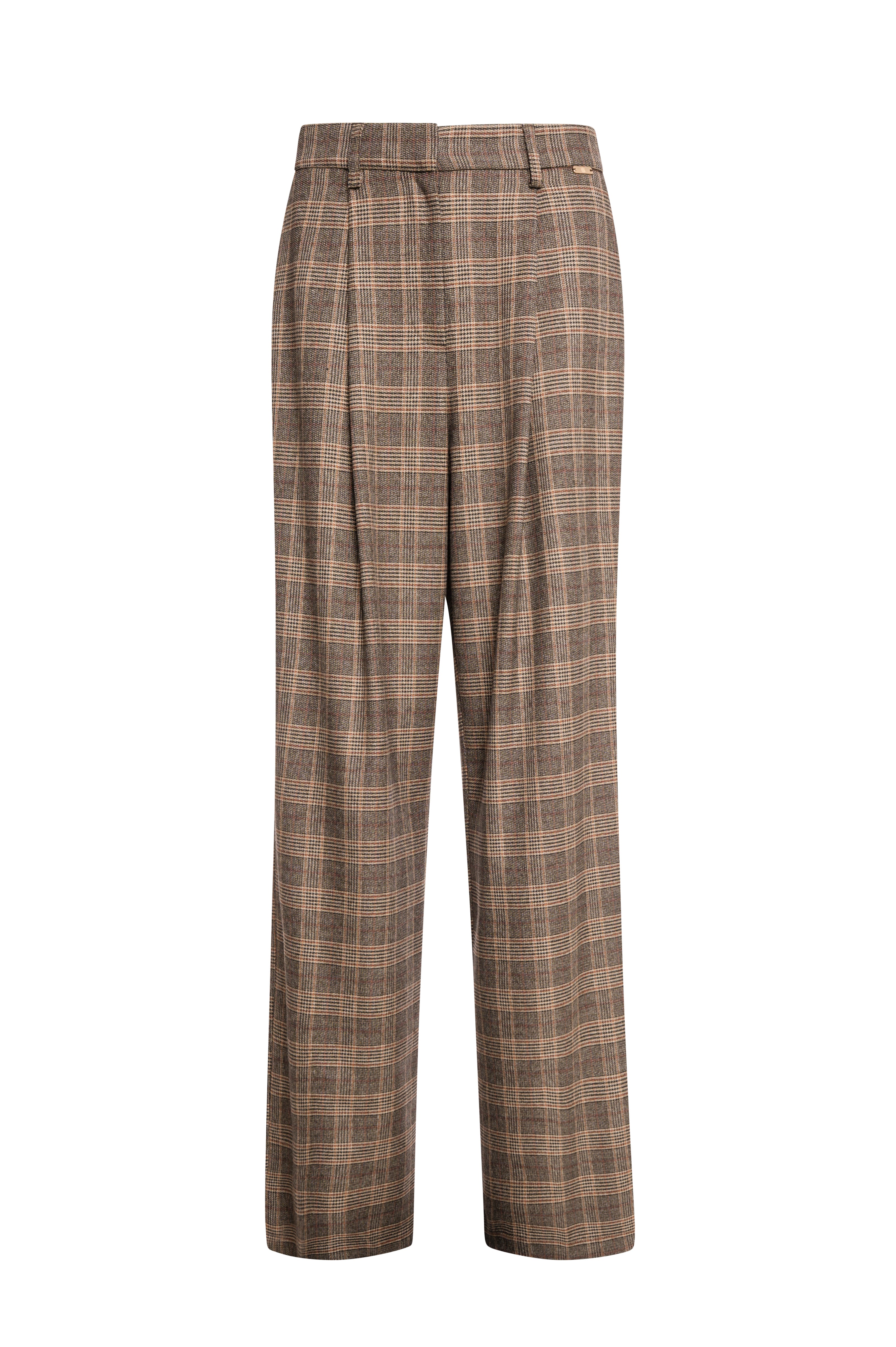 Palazzo pant wide fit made in Prince of Wales fabric Fracomina FS26WV3016W49295-K06-1