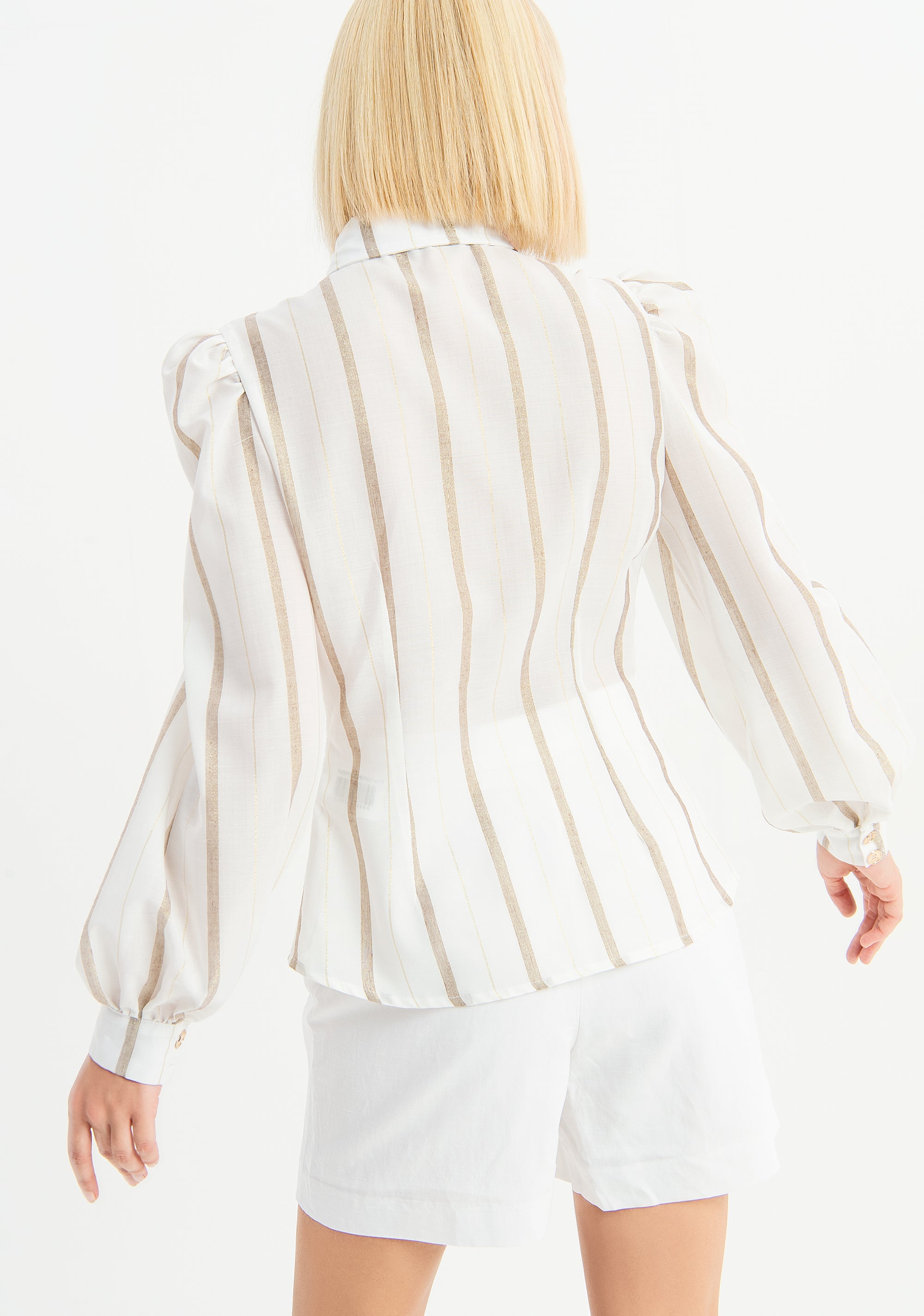 Regular shirt with puff sleeves Fracomina FU23ST6006W677Q7-S13_3