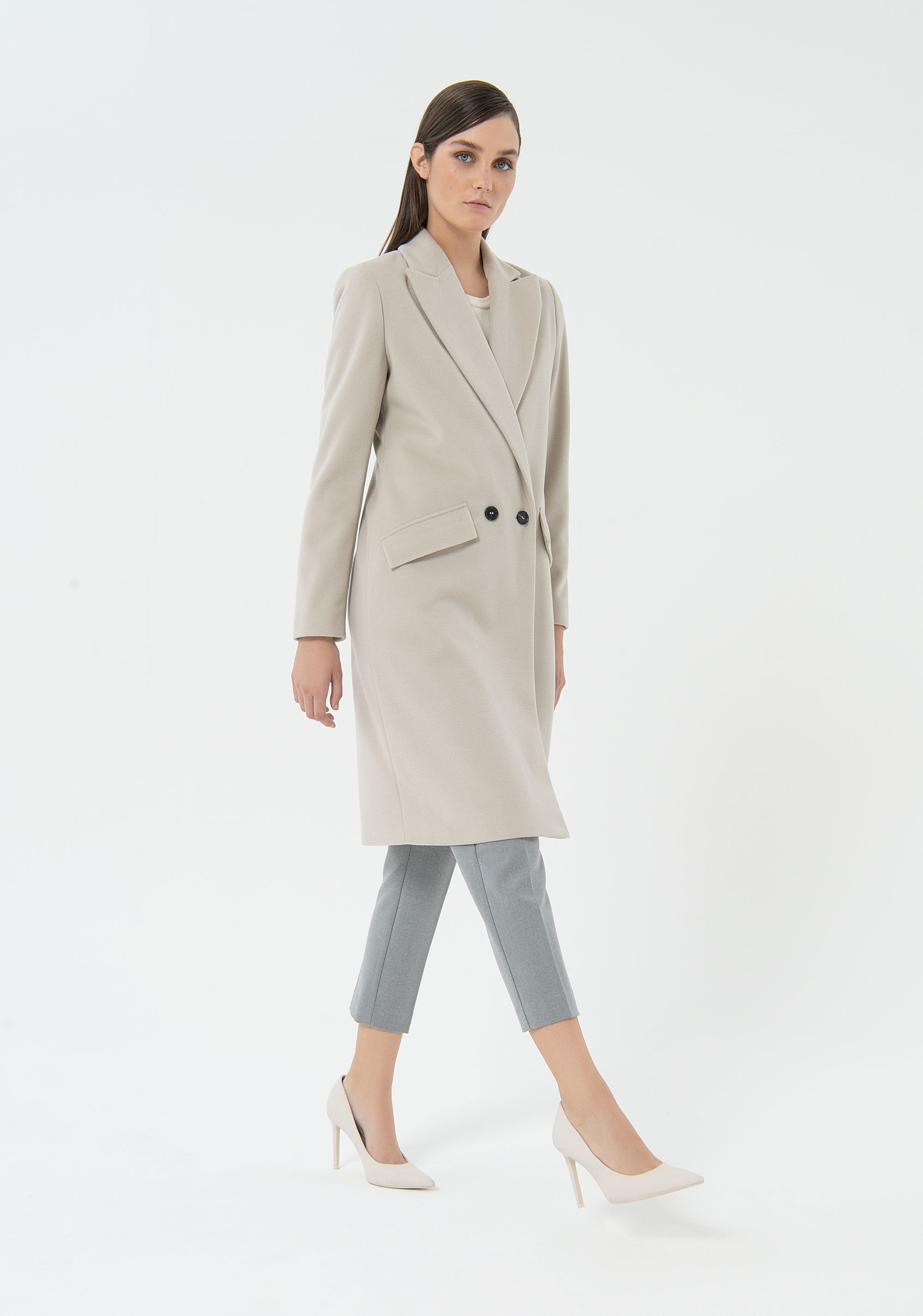 Double-Breasted Wool Coat Fracomina FU23WC1004W71401-251