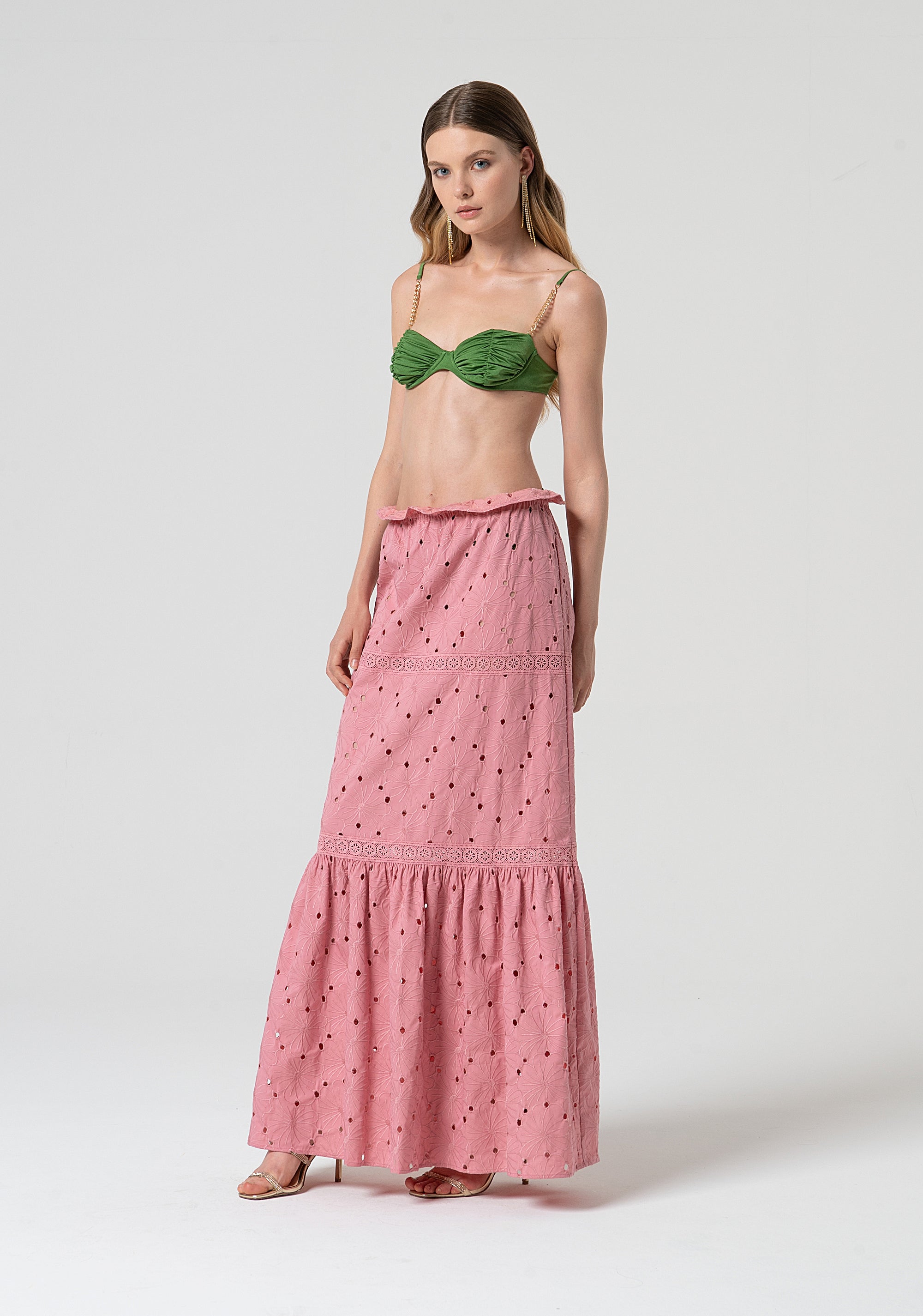 Long skirt regular fit made in San Gallo lace Fracomina FV25SG3001W403G1-2