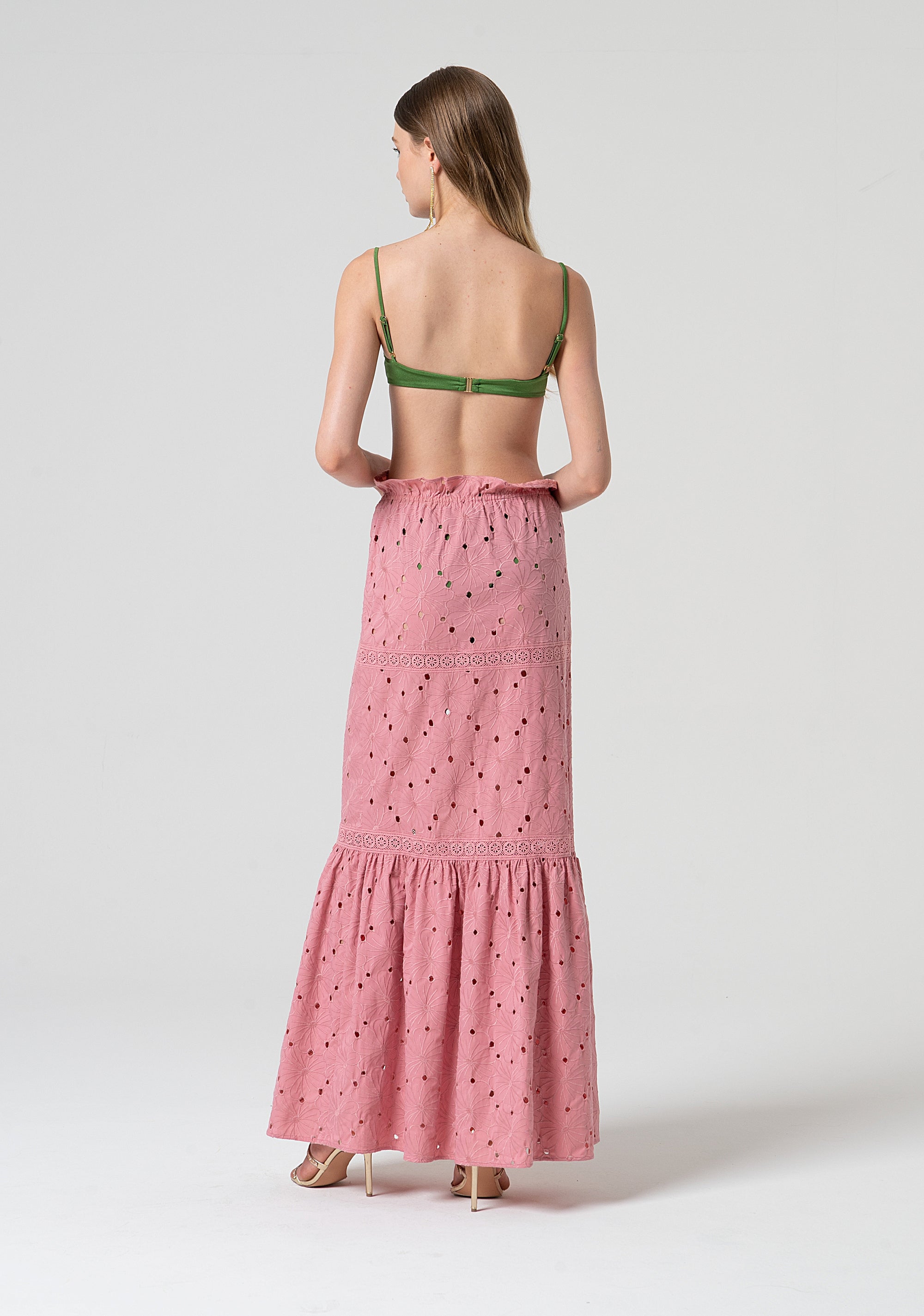 Long skirt regular fit made in San Gallo lace Fracomina FV25SG3001W403G1-4