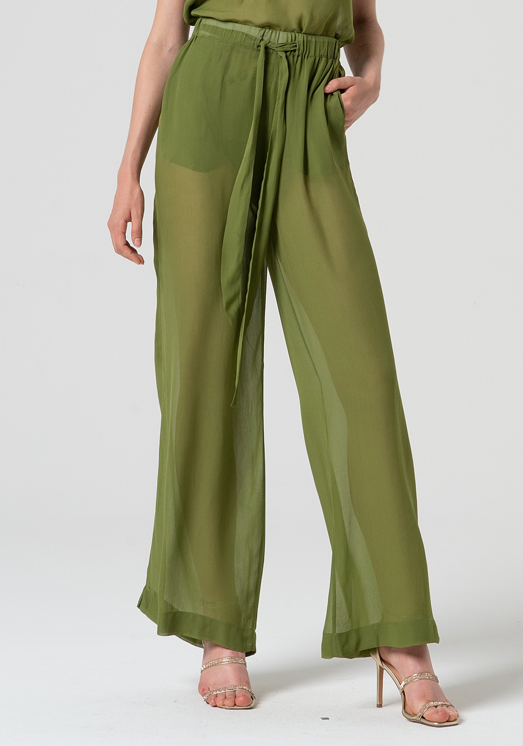 Palazzo pant made in viscose georgette Fracomina FV25SV3002W45201-2
