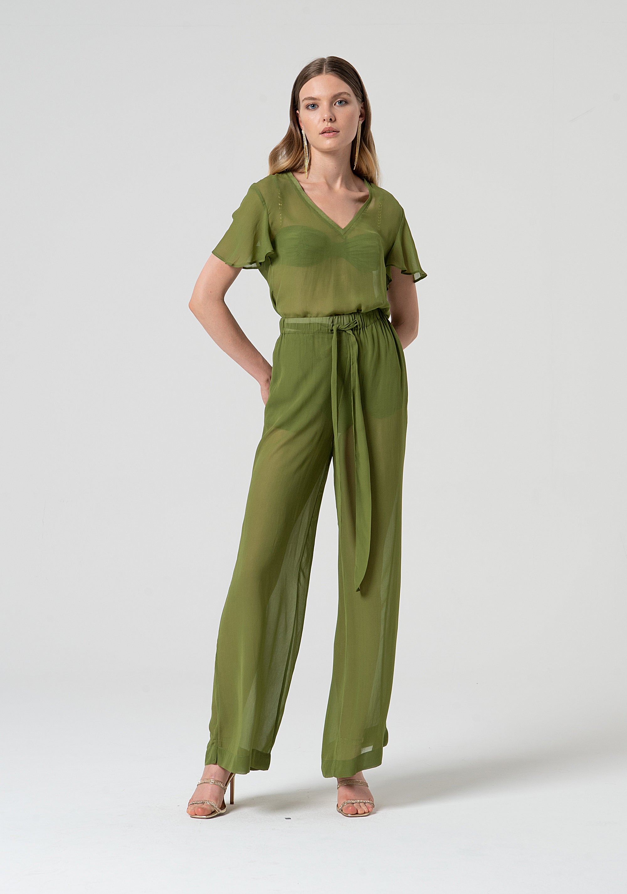 Palazzo pant made in viscose georgette Fracomina FV25SV3002W45201