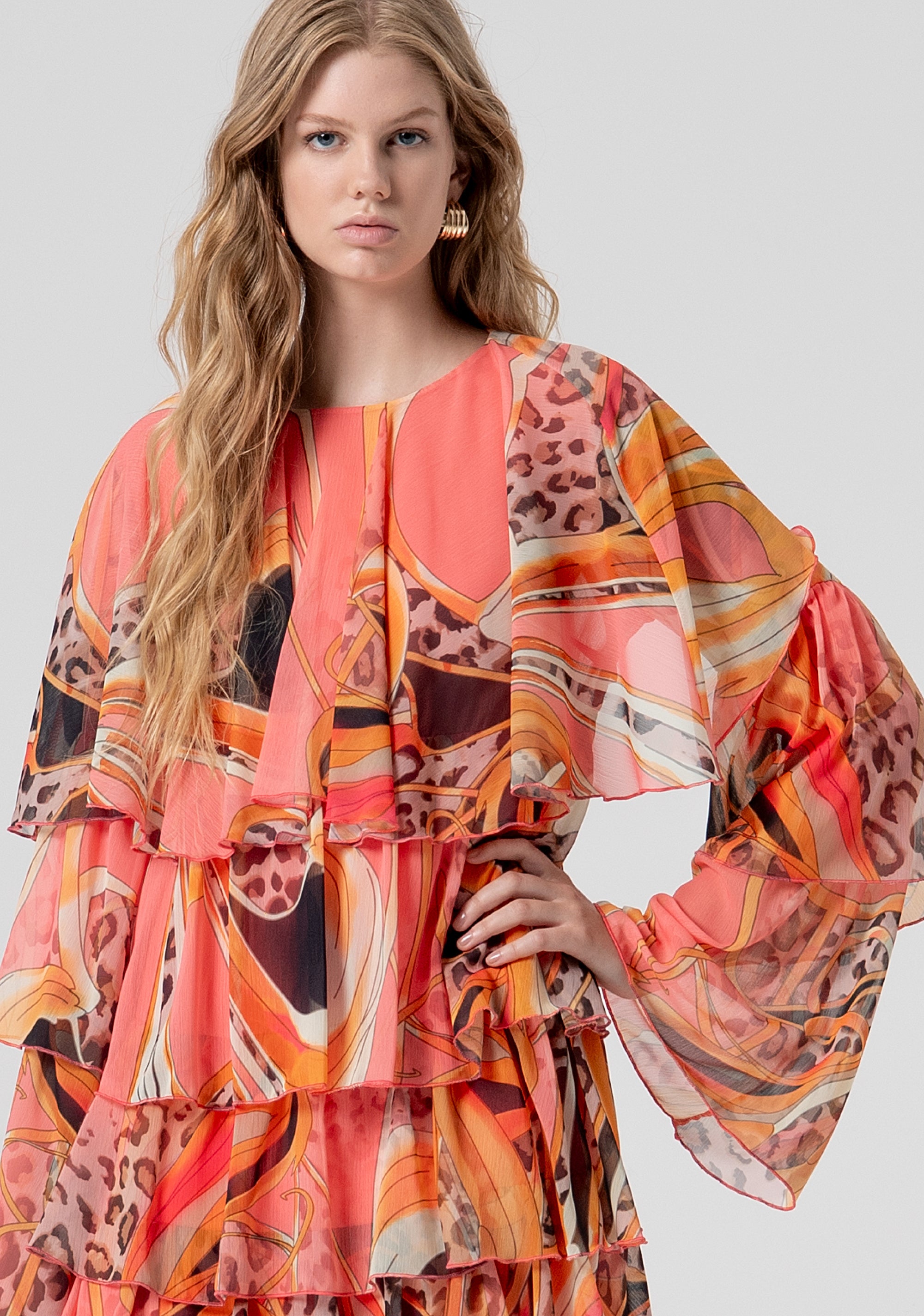 Mini dress A-style with conceptual pattern Fracomina FV26SD1002W412J8-222-2
