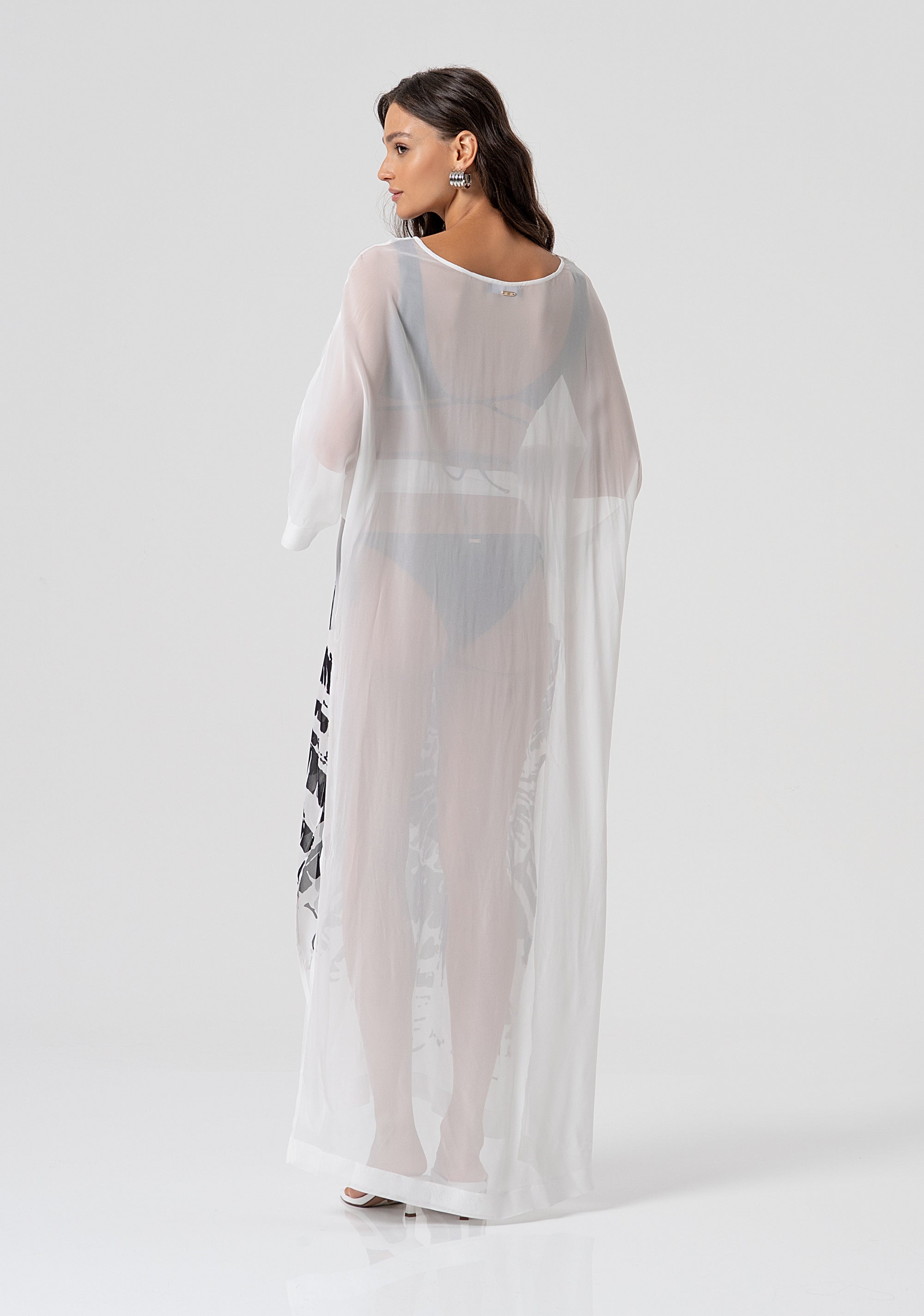 Dress regular fit kaftan style with print Fracomina FV26SD3004W583R8-278-3