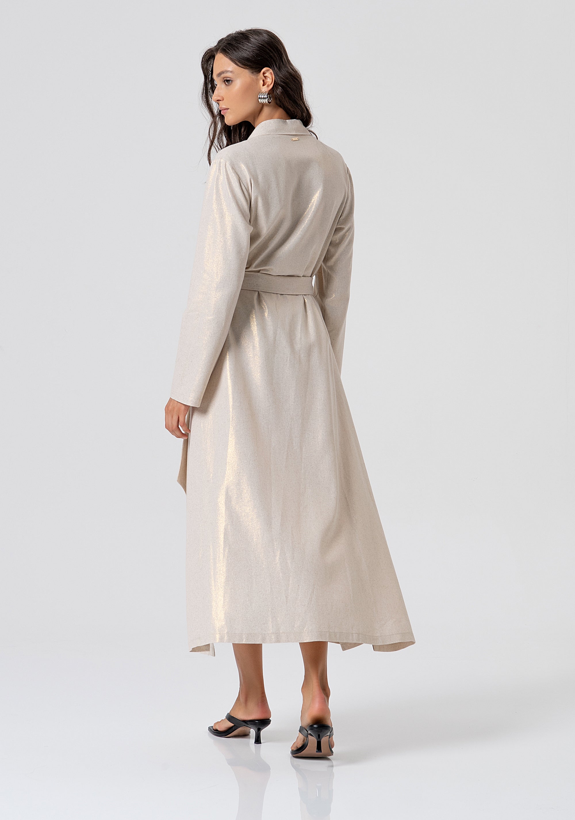 Long kimono regular fit made in coated fabric Fracomina FV26SD3011W49801-150-3