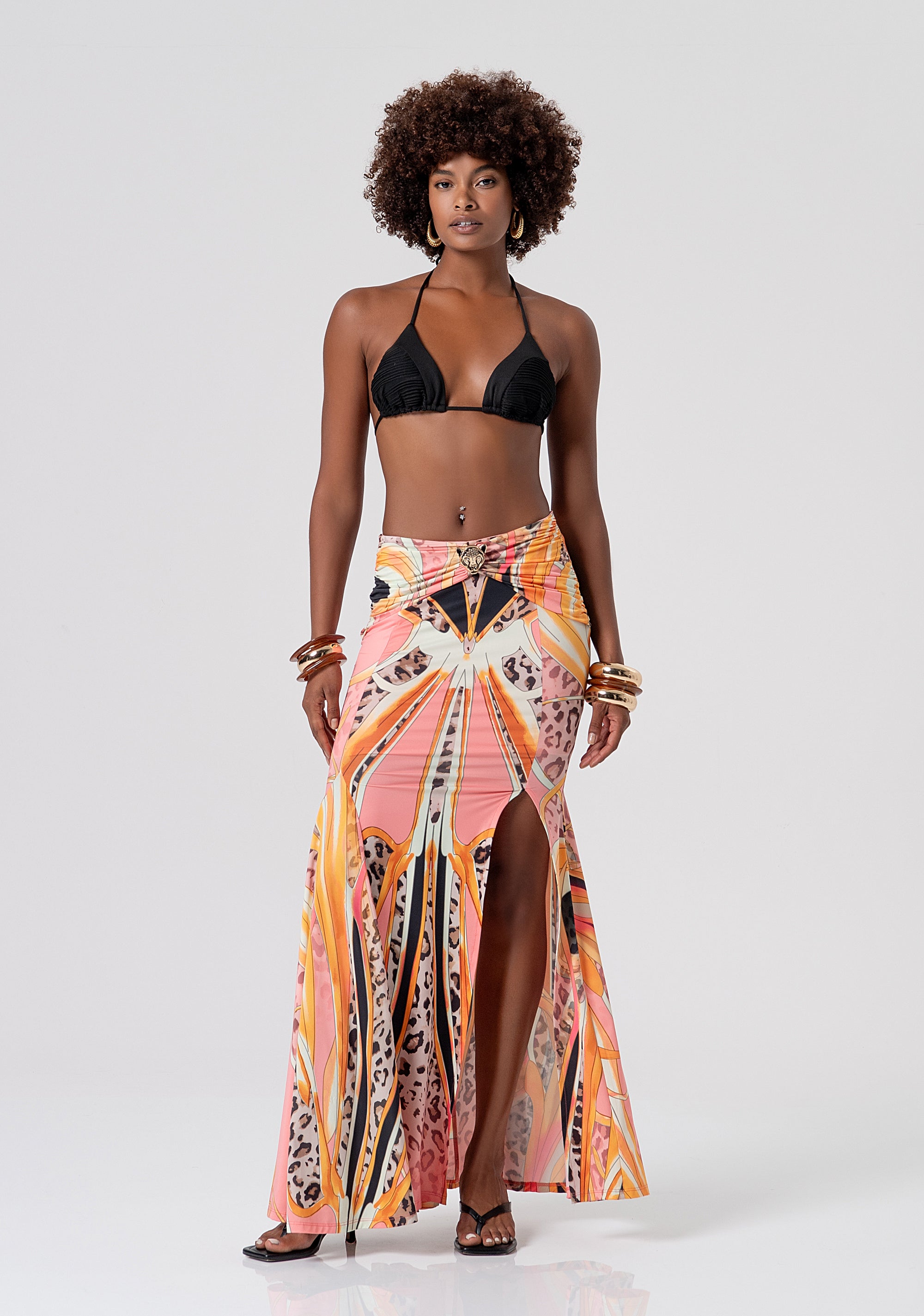 Long skirt slim fit with conceptual pattern Fracomina FV26SG3001J493J8-222-1