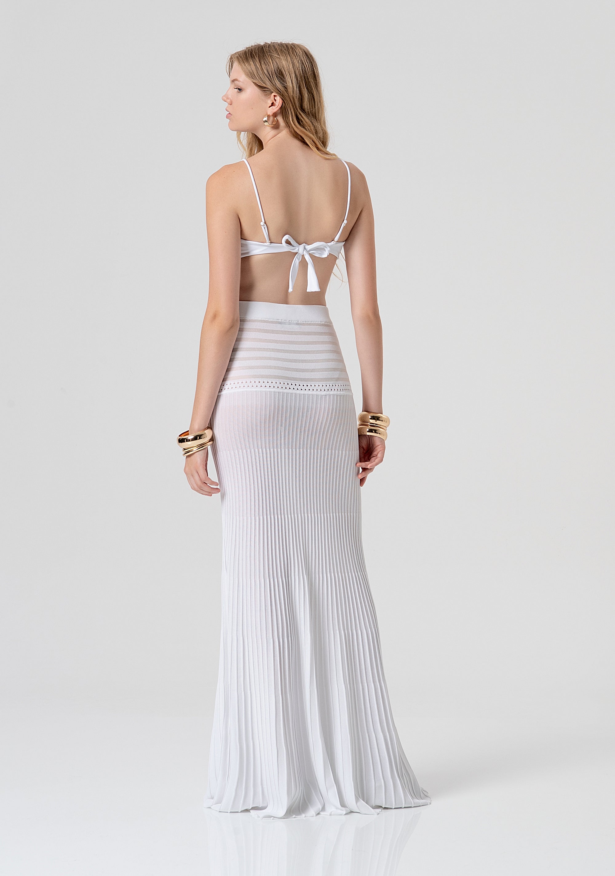 Knitted long skirt regular fit with plissè effect Fracomina FV26SG4001K416F9-278-3