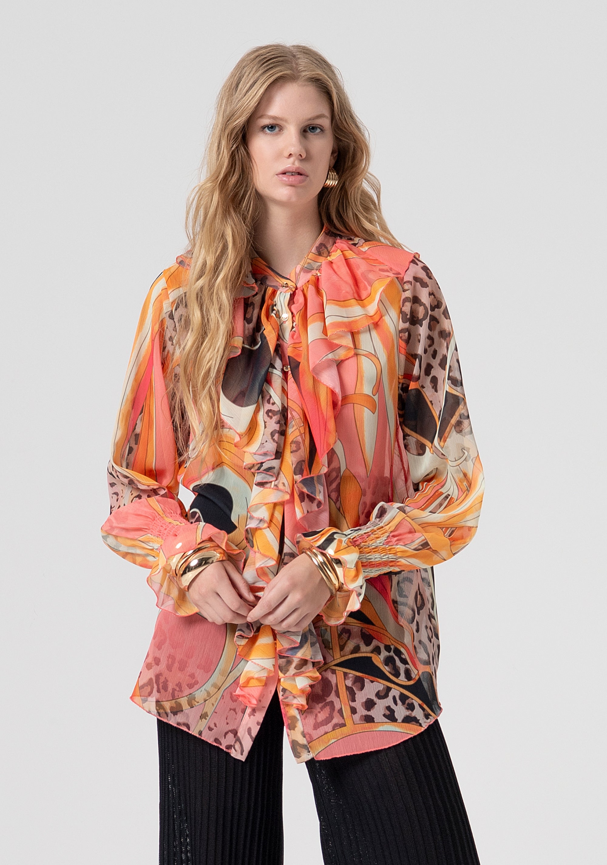 Blouse regular fit with conceptual pattern Fracomina FV26ST6001W412J8-222-1