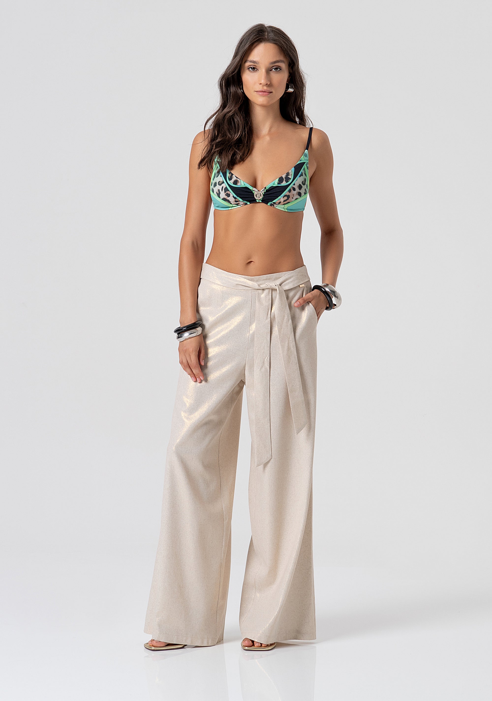 Palazzo pant flare with coating Fracomina FV26SV3010W49801-150-1