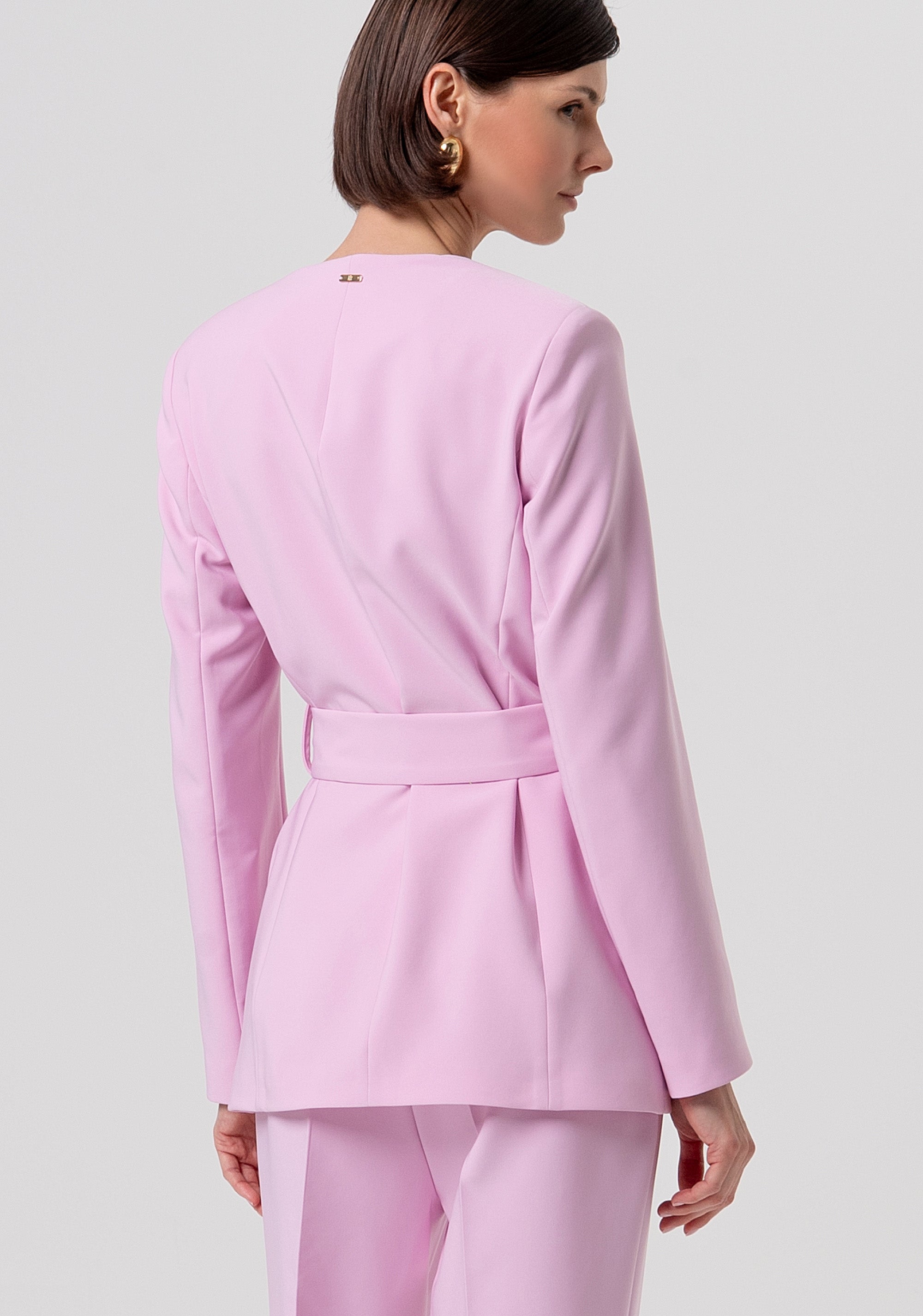 Blazer jacket regular fit with sash at the waist Fracomina FY26SJ3011W42901-226-3