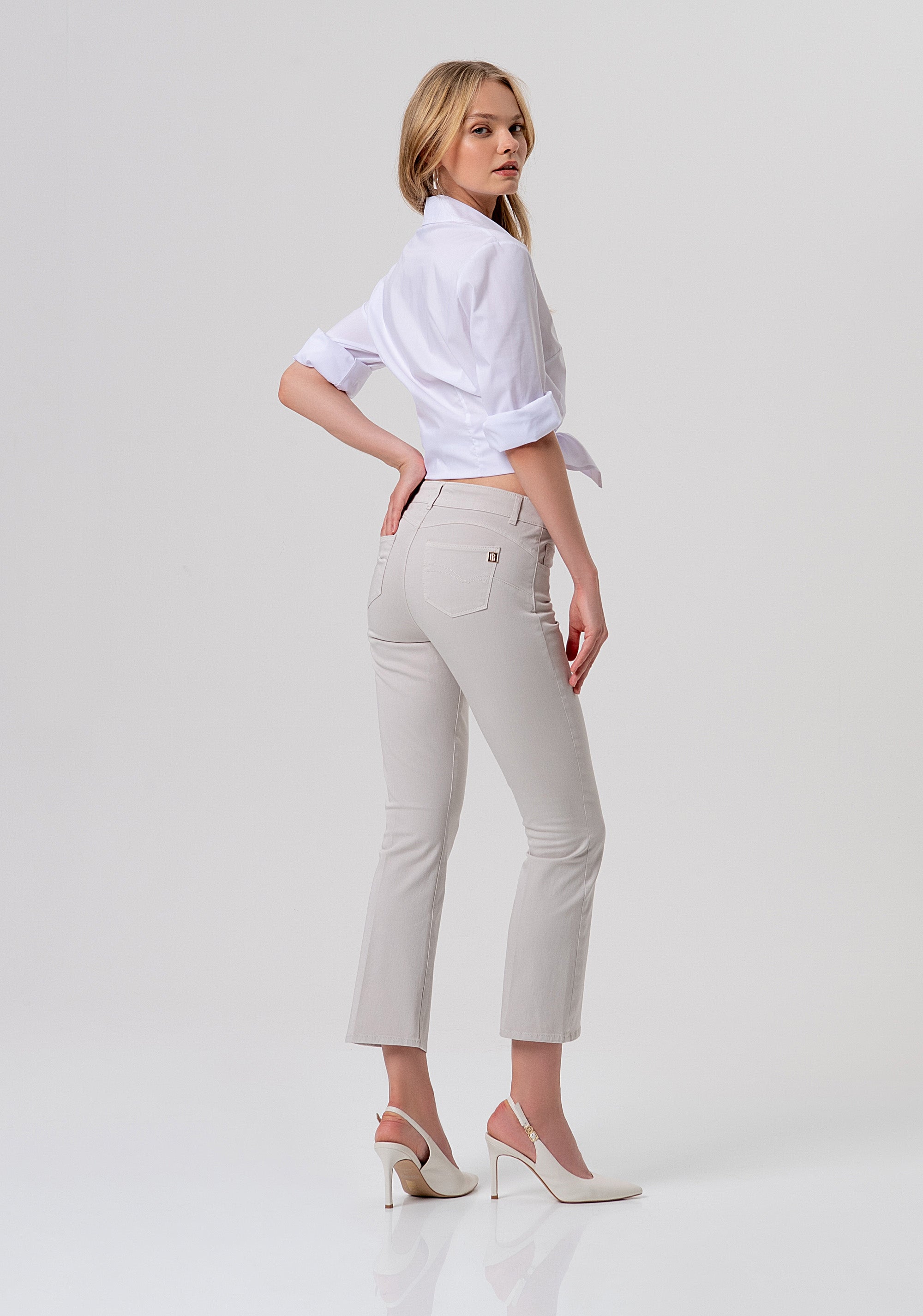 Pant cropped with push-up effect made in gabardine Fracomina FY26SV8030W61501-251-3