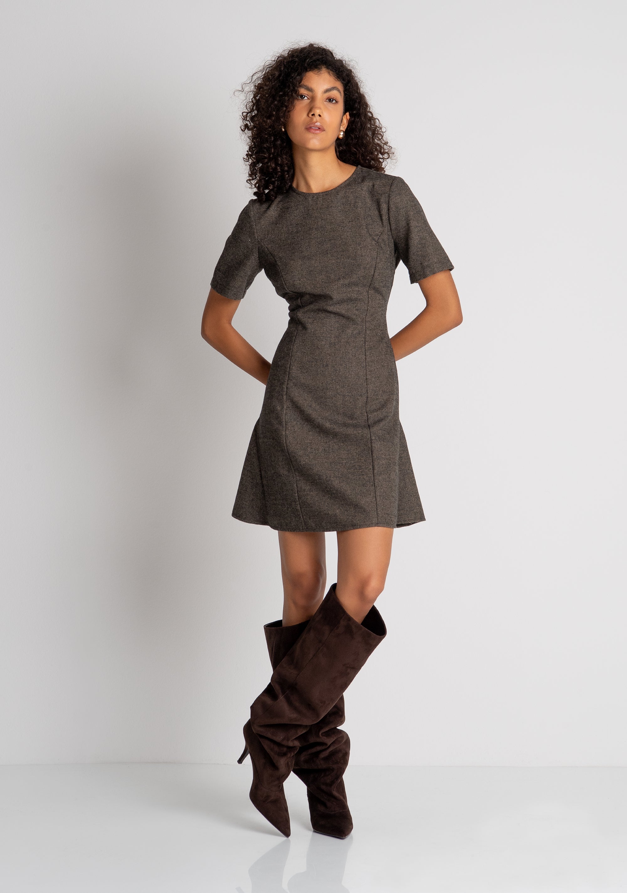 Mini dress regular fit with wool Fracomina FZ26WD1001W73601-091-2