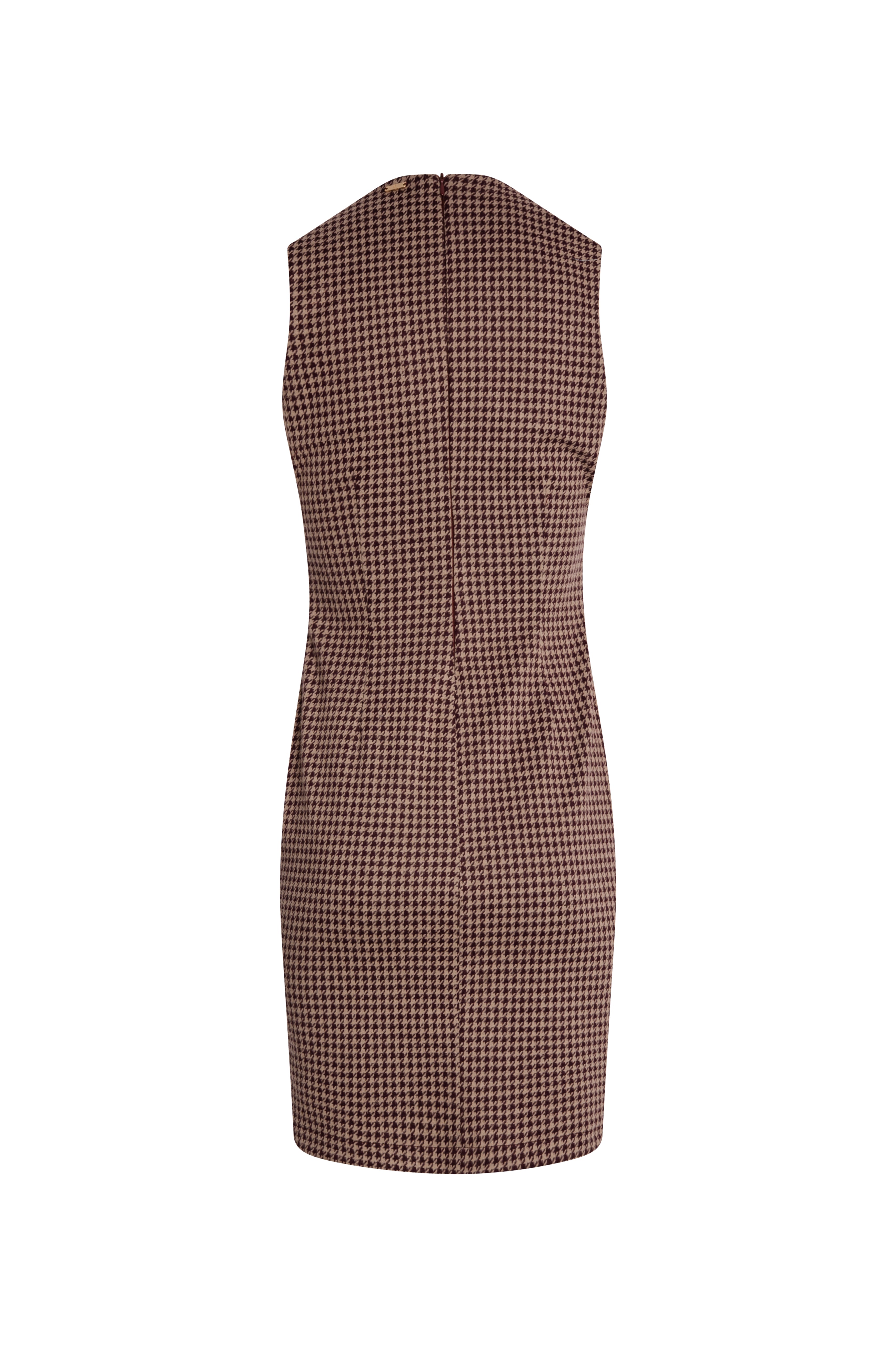 Mini dress slim fit made in pied de poule fabric Fracomina FZ26WD1002W461F6-KM7-2