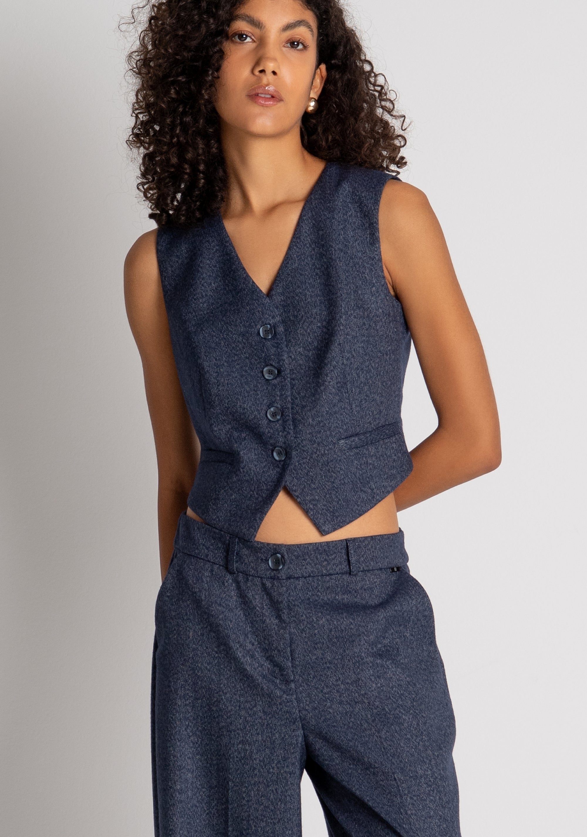 Palazzo pant wide fit made in tweed Fracomina FZ26WV3001W56101-078-3