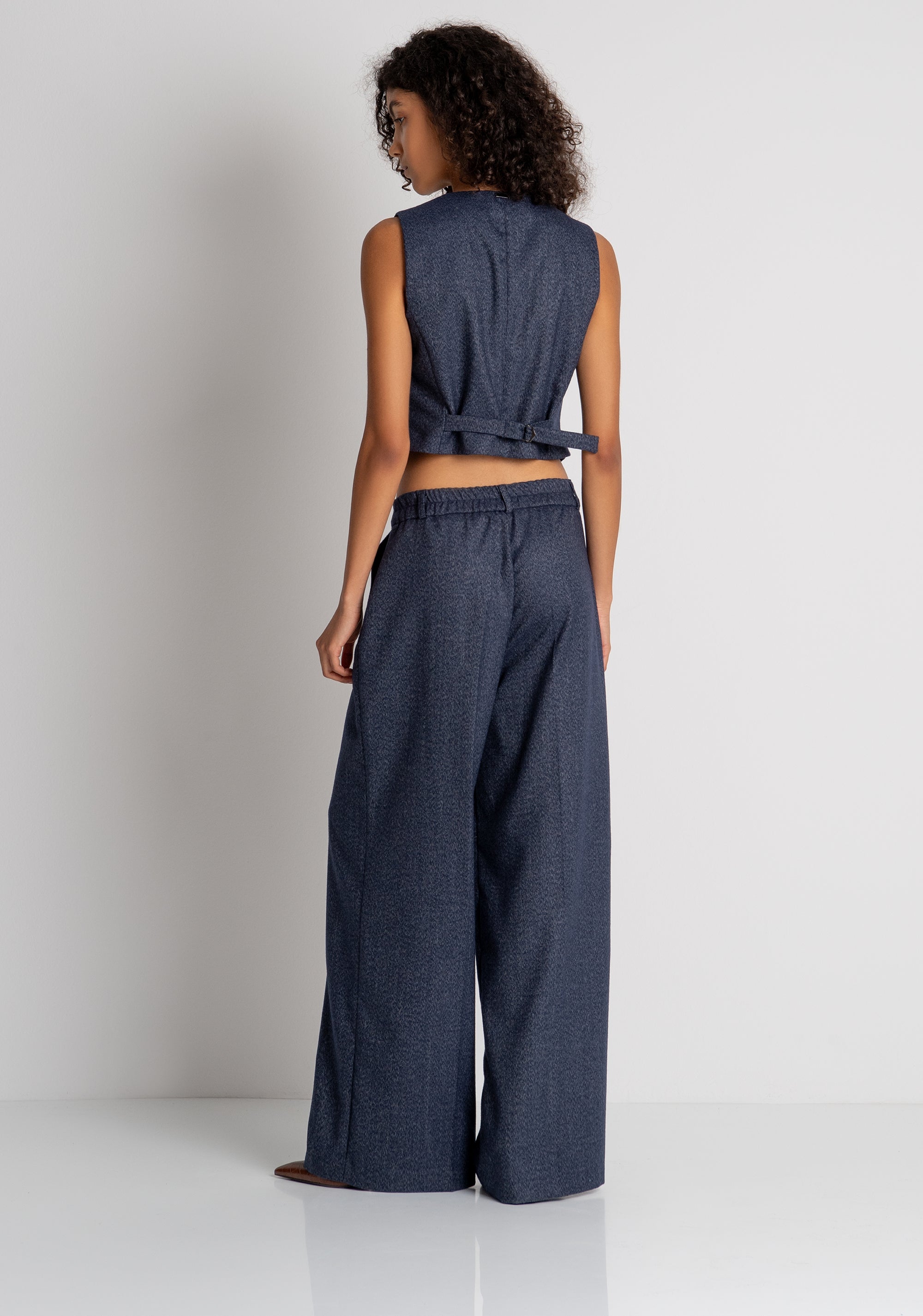 Palazzo pant wide fit made in tweed Fracomina FZ26WV3001W56101-078-4