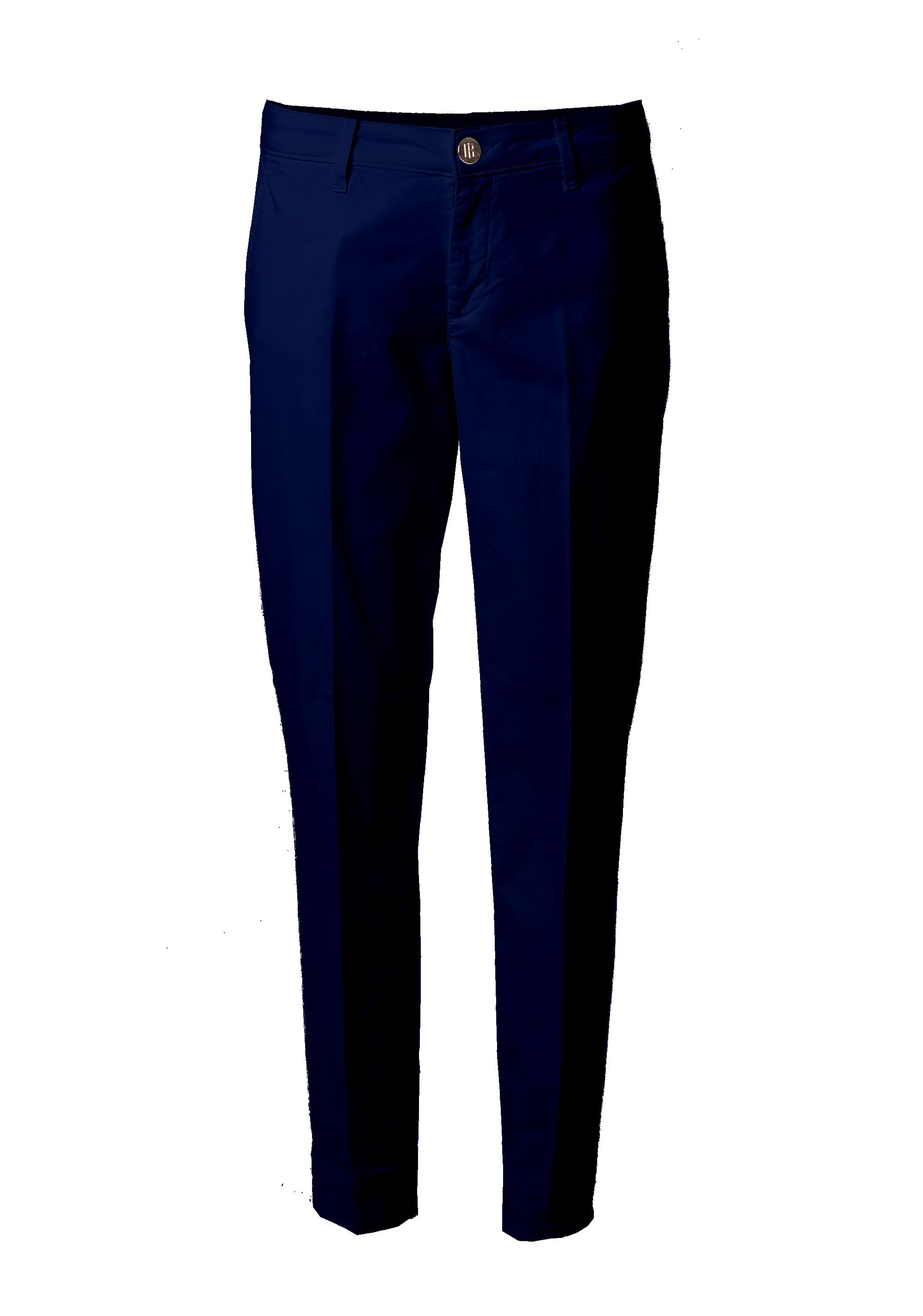High-Waisted Straight-Leg Trousers with Gold Details Fracomina Fi26SV4002W40101_BLUENAV