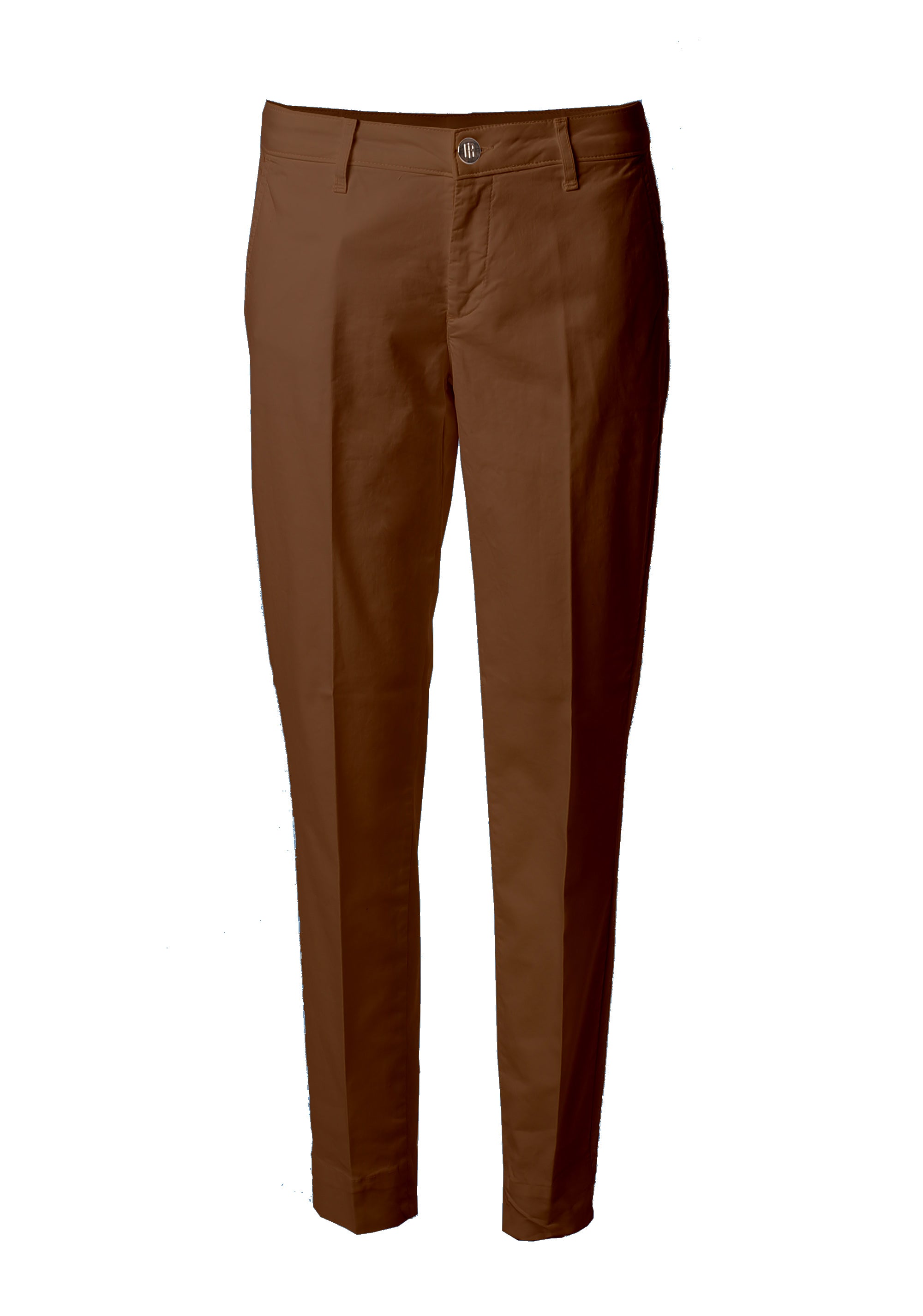High-Waisted Straight-Leg Trousers with Gold Details Fracomina Fi26SV4002W40101_BROWN