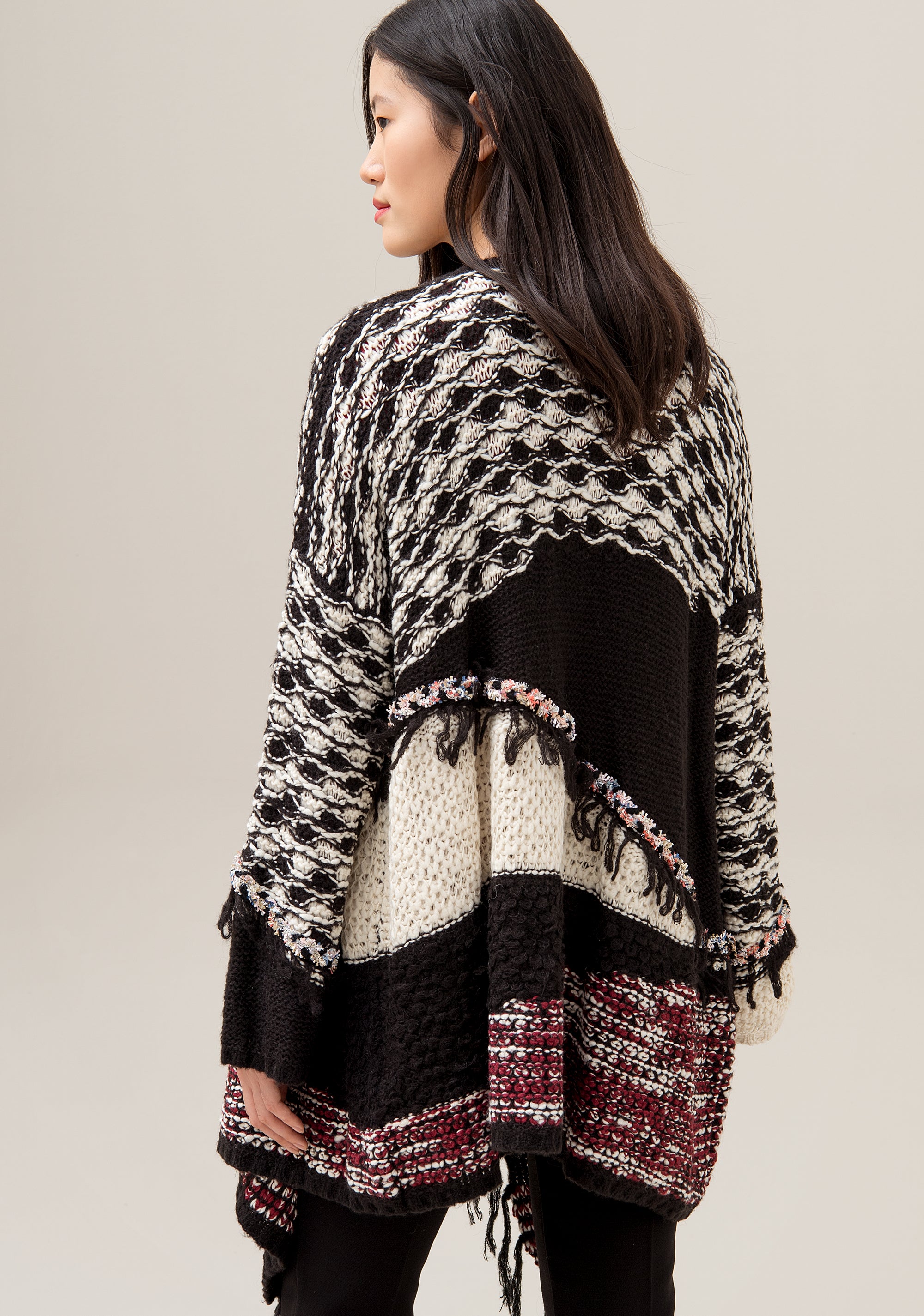 Knitted over fit multicolor jacket Fracomina F320WJ3004K01701-453-04
