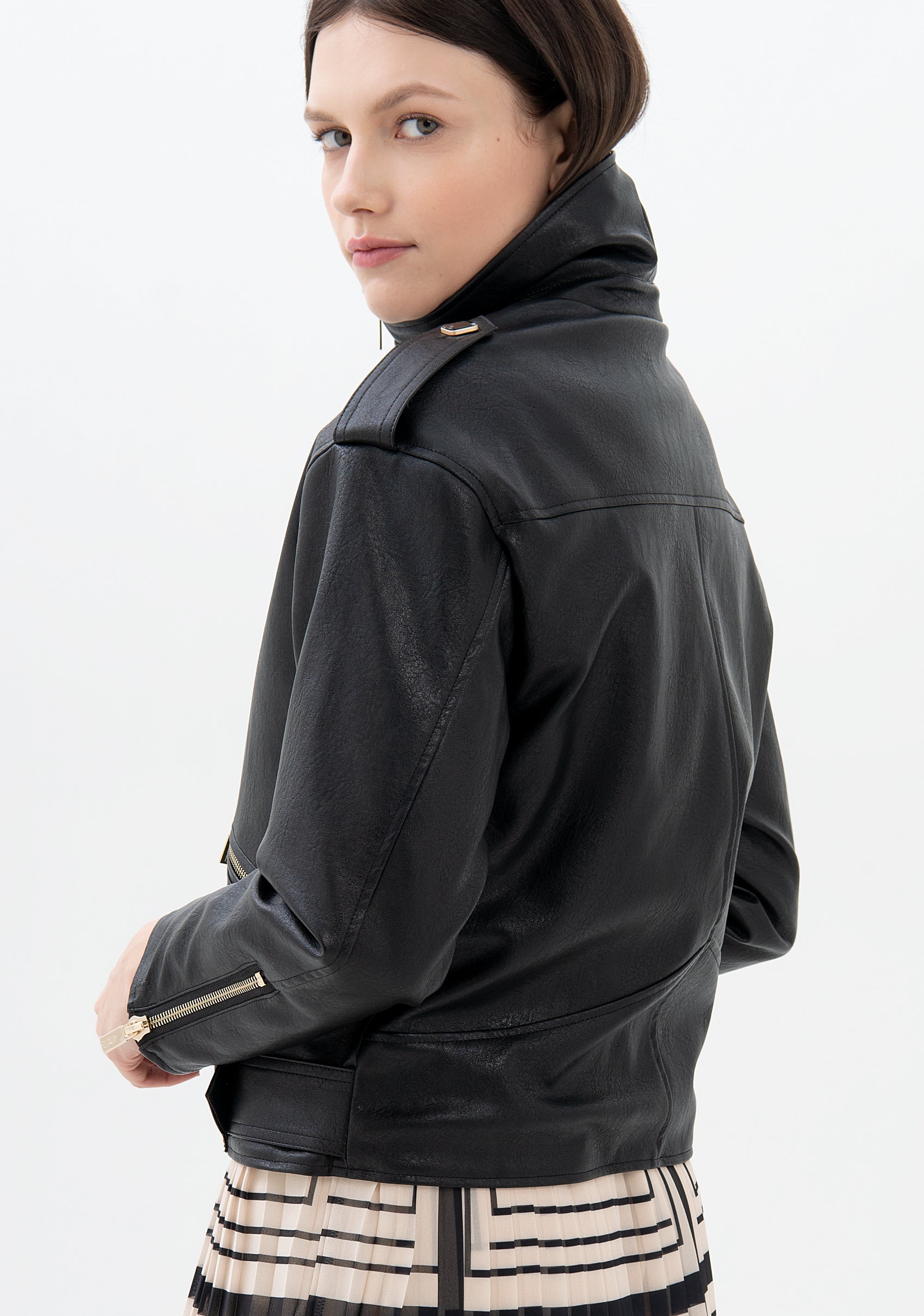 Aviator style jacket regular fit made in fake leather Fracomina F321WJ1005E40201-053_04