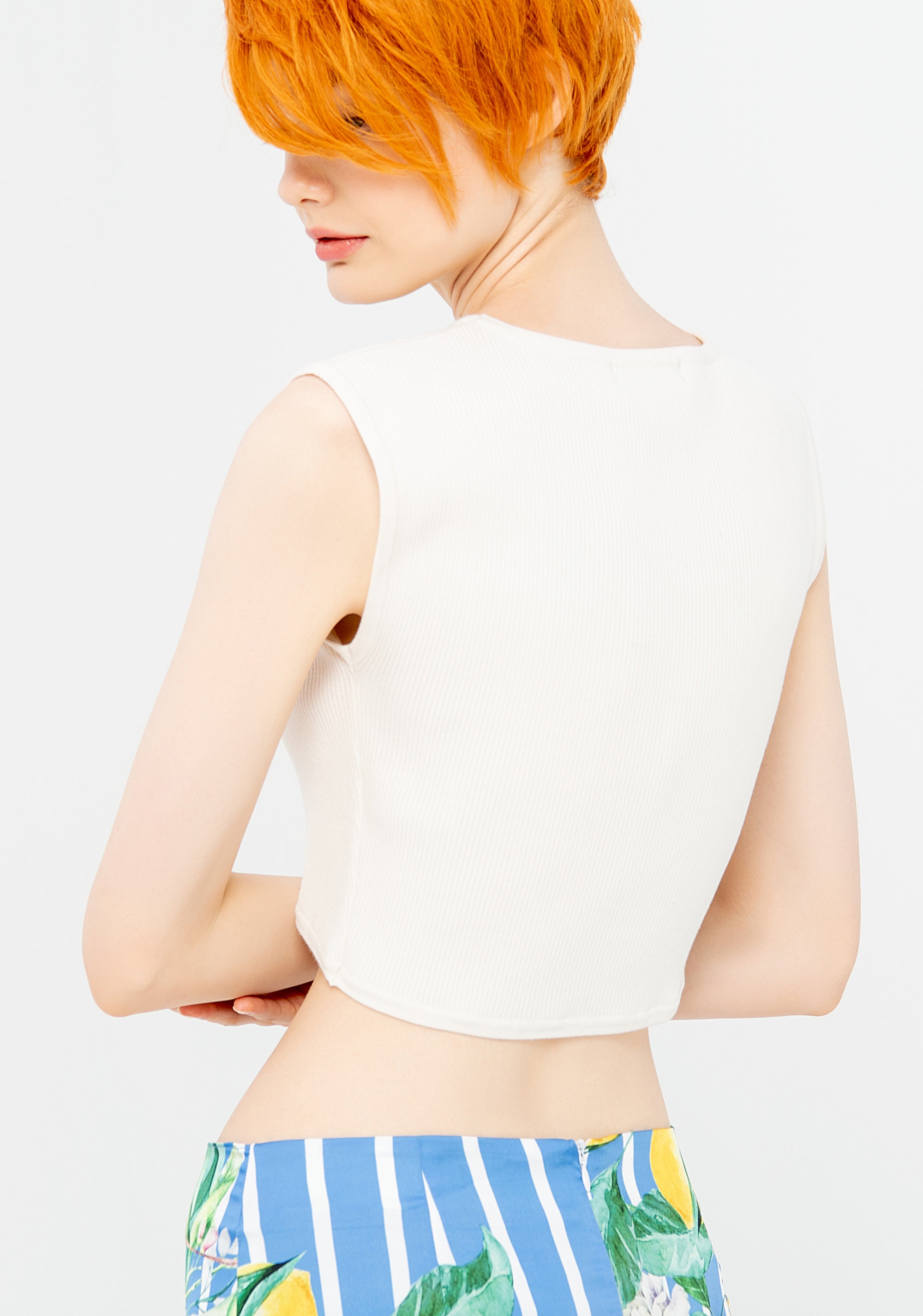Knitted top slim fit cropped Fracomina F322ST4002K41401-278_4