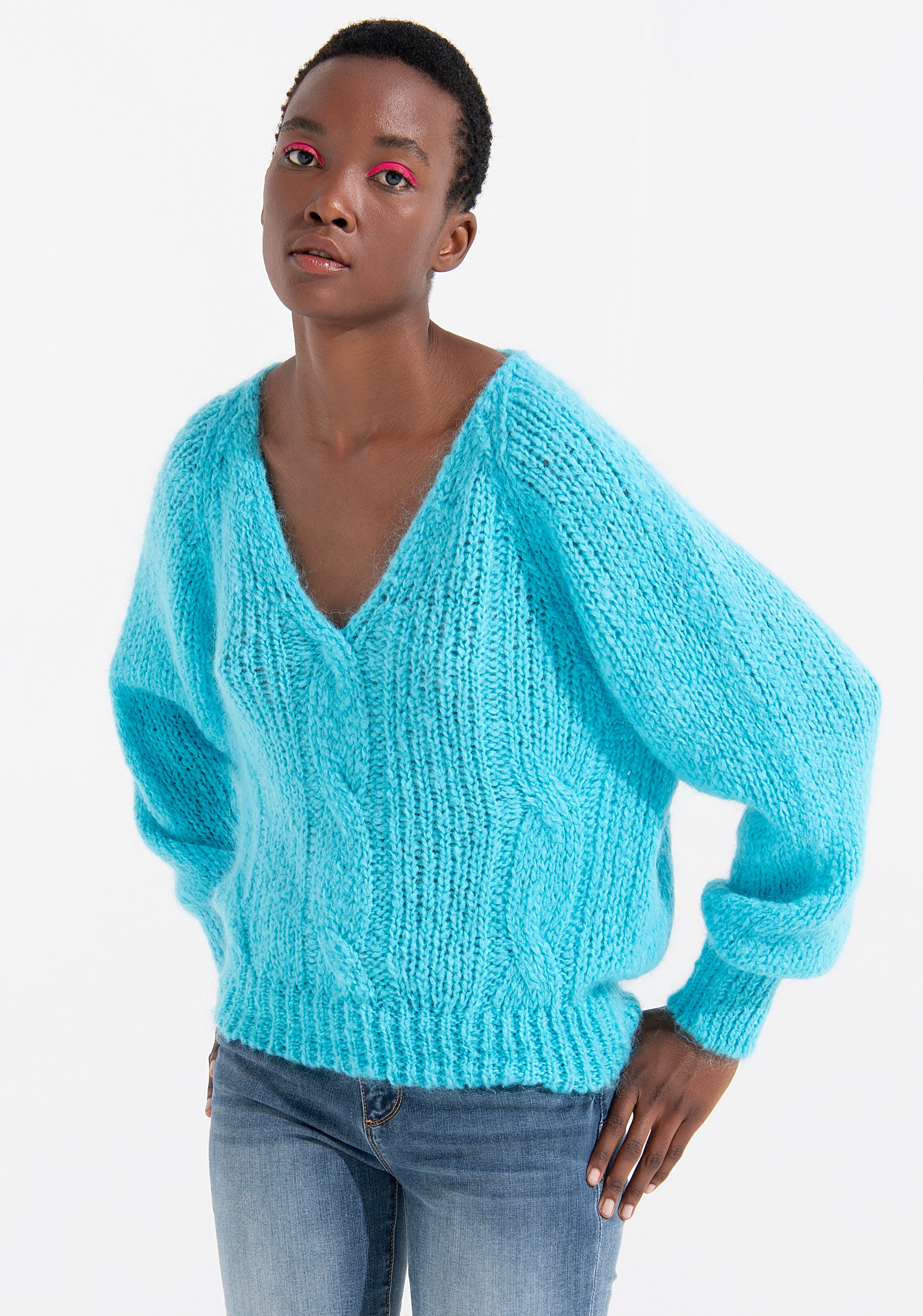 Knitwear regular fit with plaits Fracomina FI21WT7019K45601-268