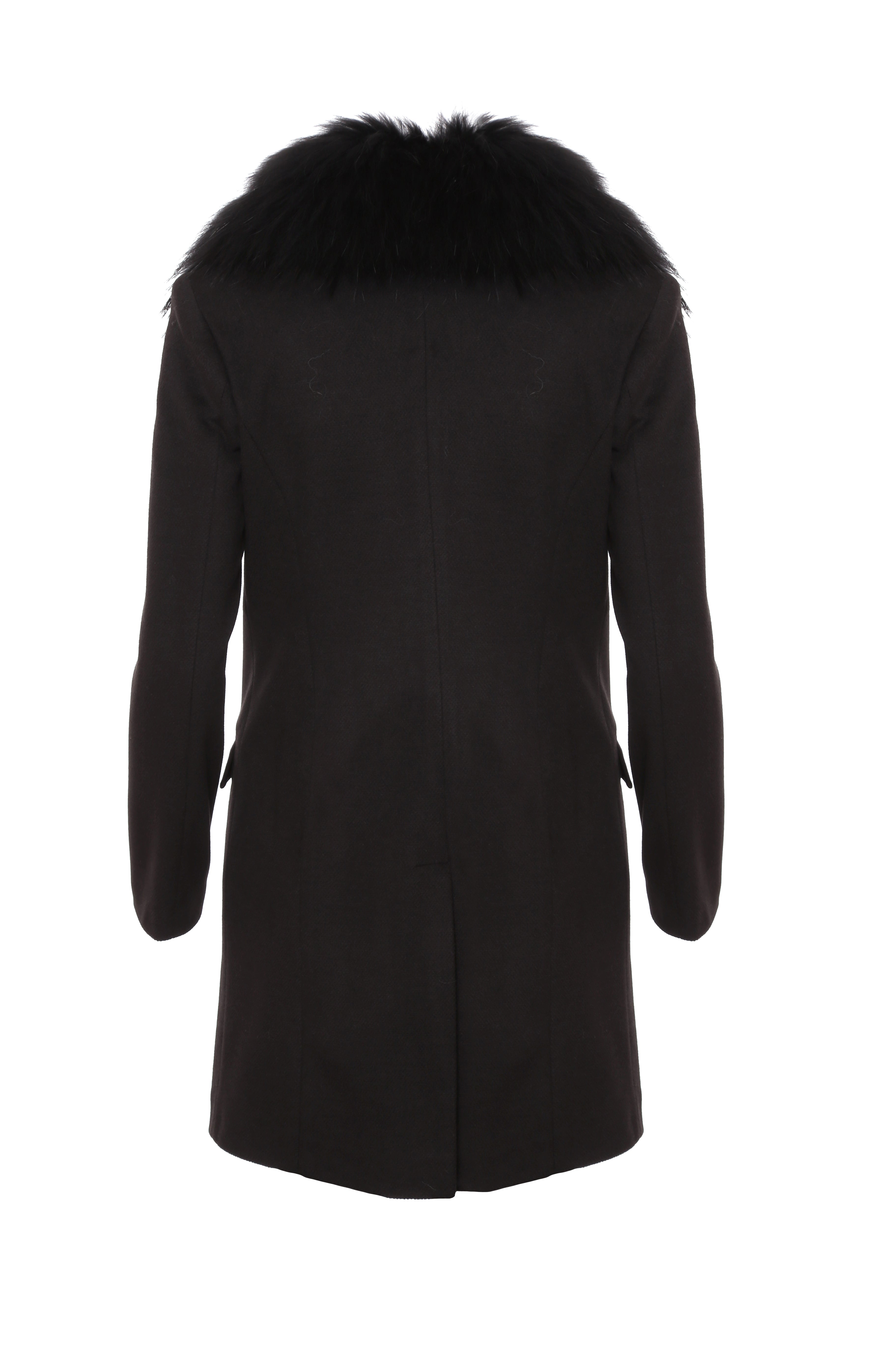 Single breasted slim coat with neck in fur Fracomina FI22WC1001W486F3-053_R