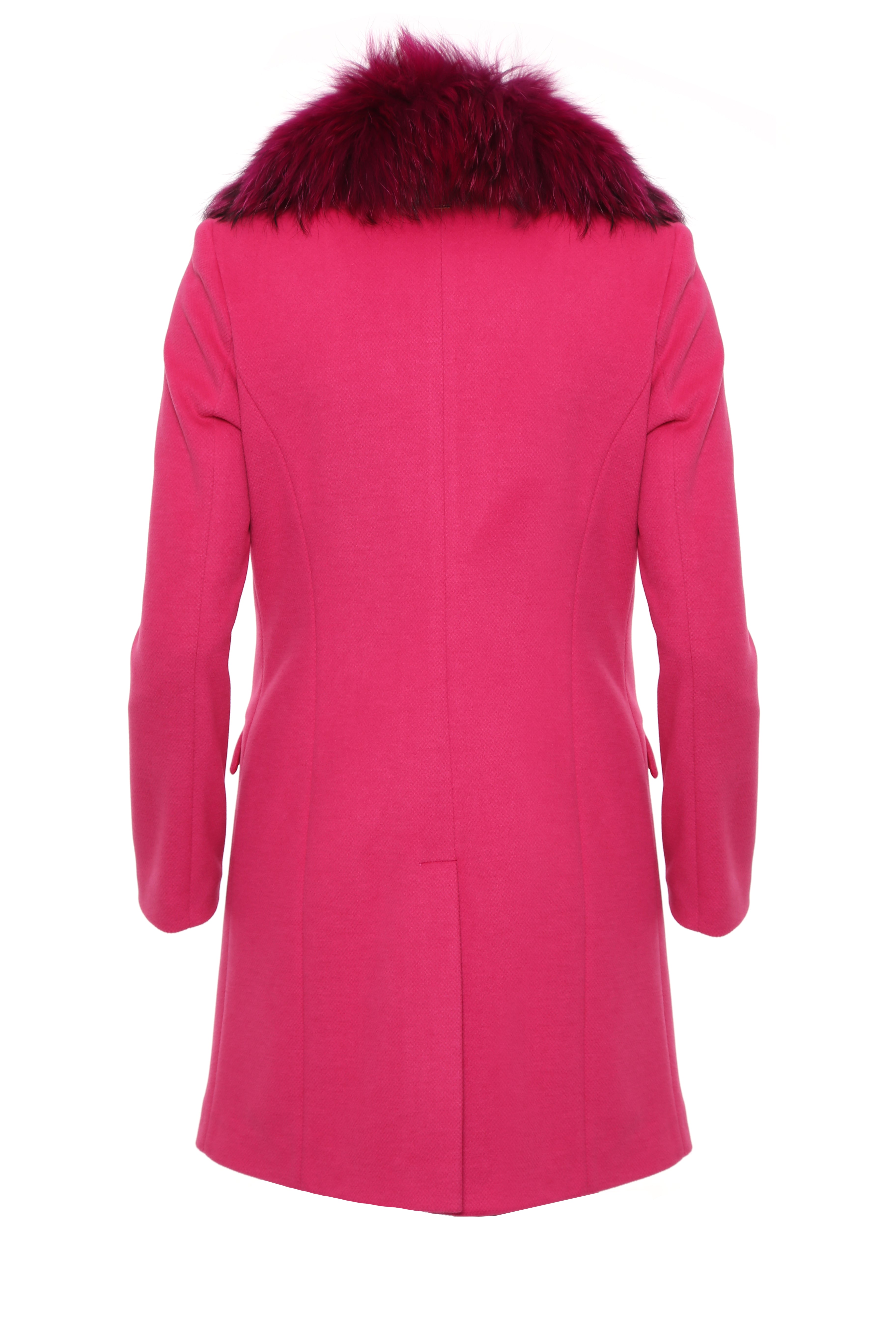 Single breasted slim coat with neck in fur Fracomina FI22WC1001W486F3-148_R