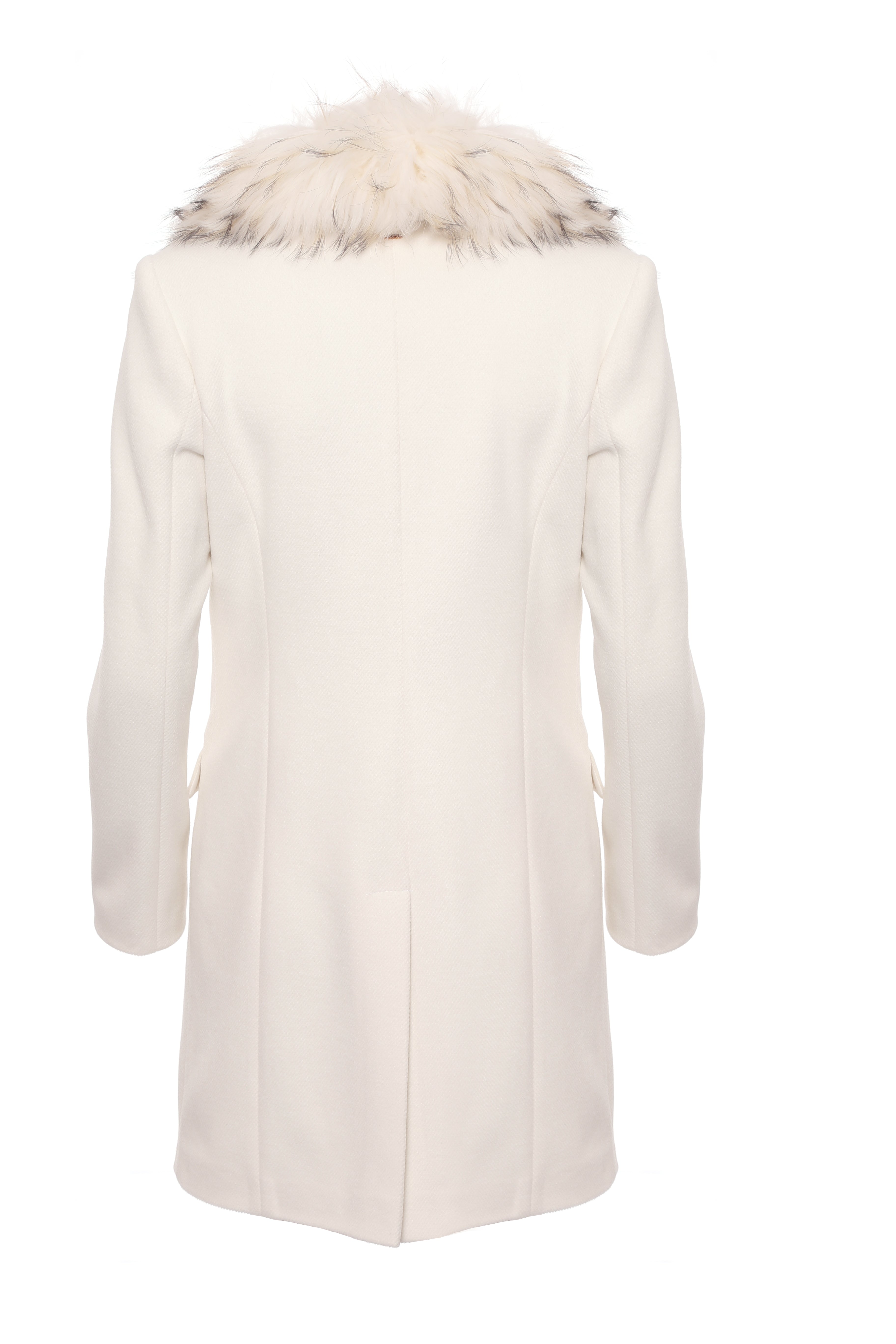 Single breasted slim coat with neck in fur Fracomina FI22WC1001W486F3-278_R