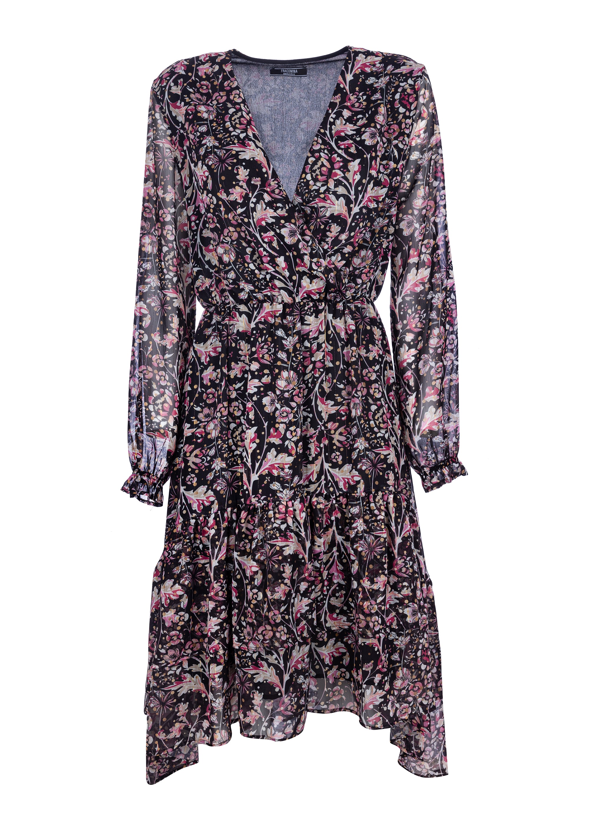 Wrap dress regular fit with flowery pattern Fracomina FJ22WD2002W412N4