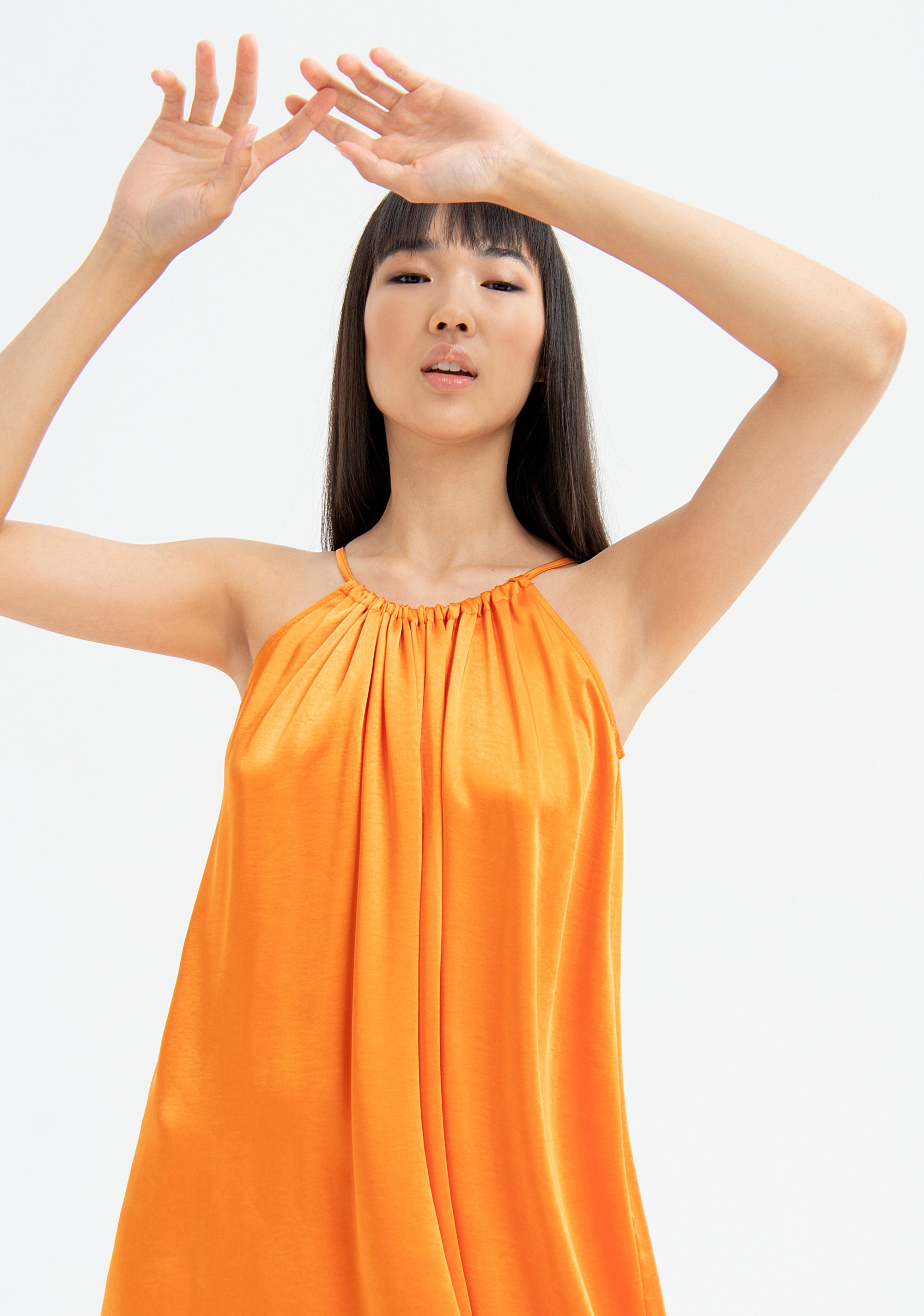 Dress A-shape made in satin Fracomina FJ23SD3001W47001-376-2