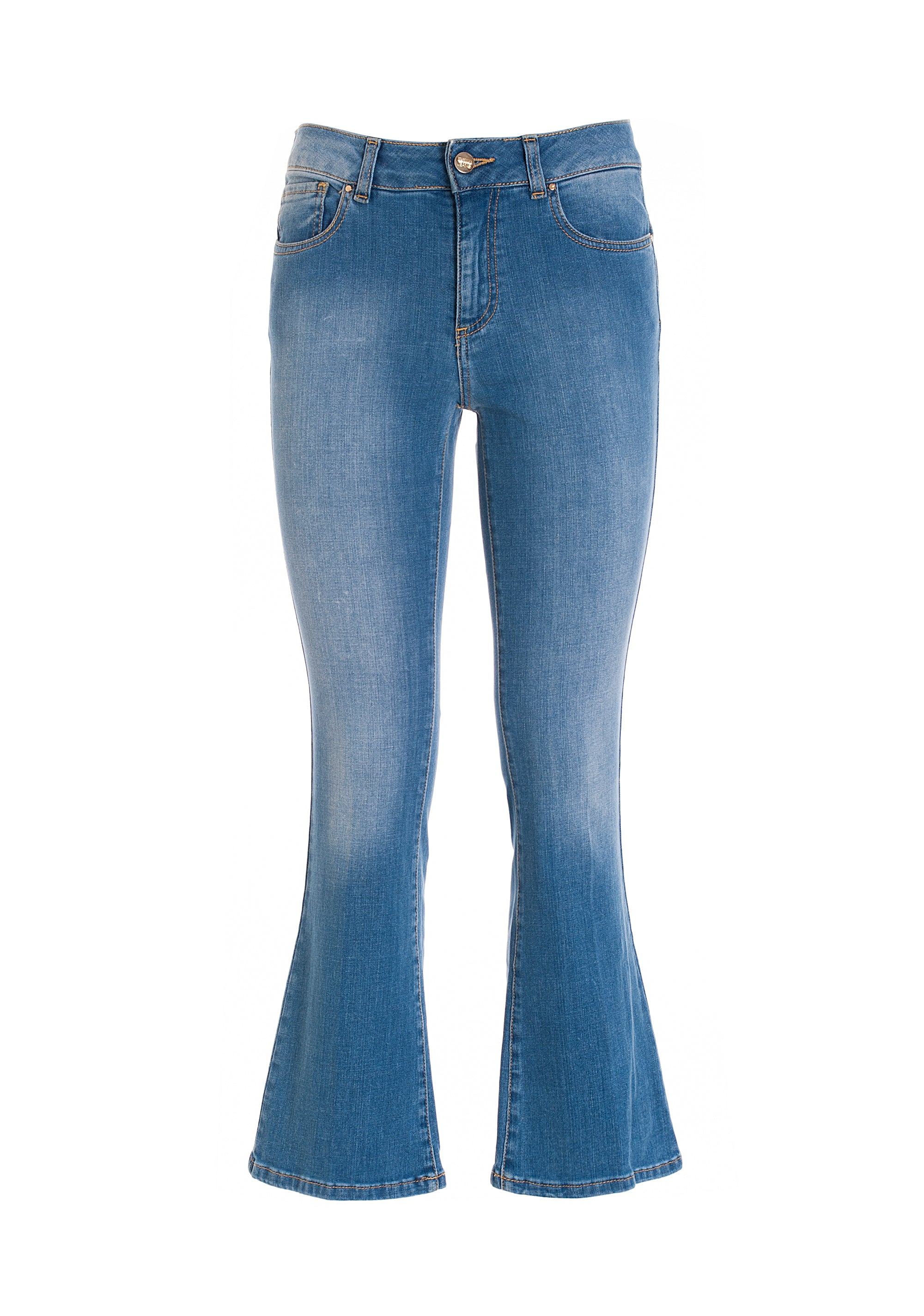 Jeans Bella flare cropped made with a sophisticated stretch denim Fracomina FP000V8030D40102-349_f2bd56d4-647d-4723-95ed-baeb1e3a583b