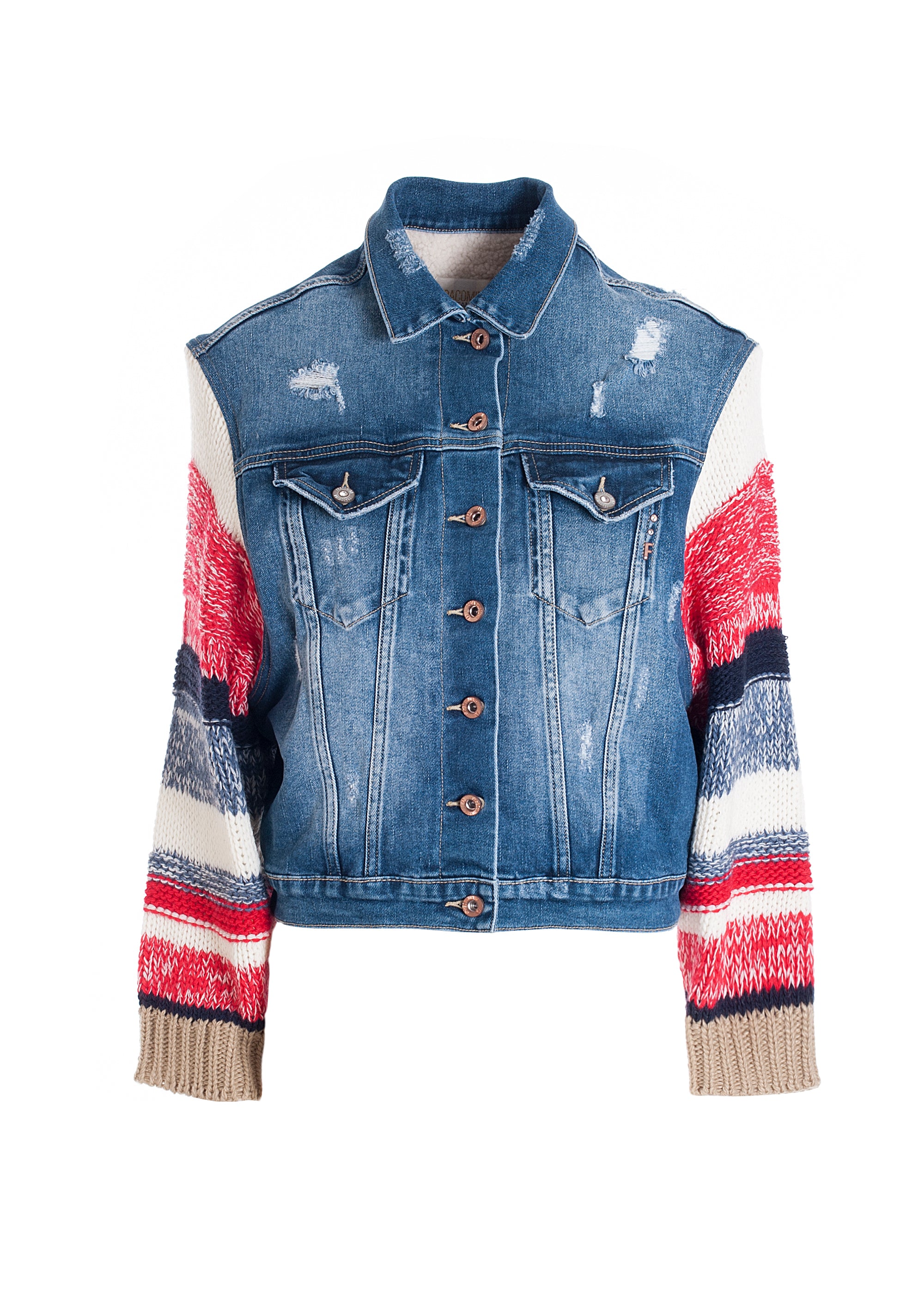 Jacket over fit made in denim with middle wash Fracomina FP21WJ4003D40102-349_06