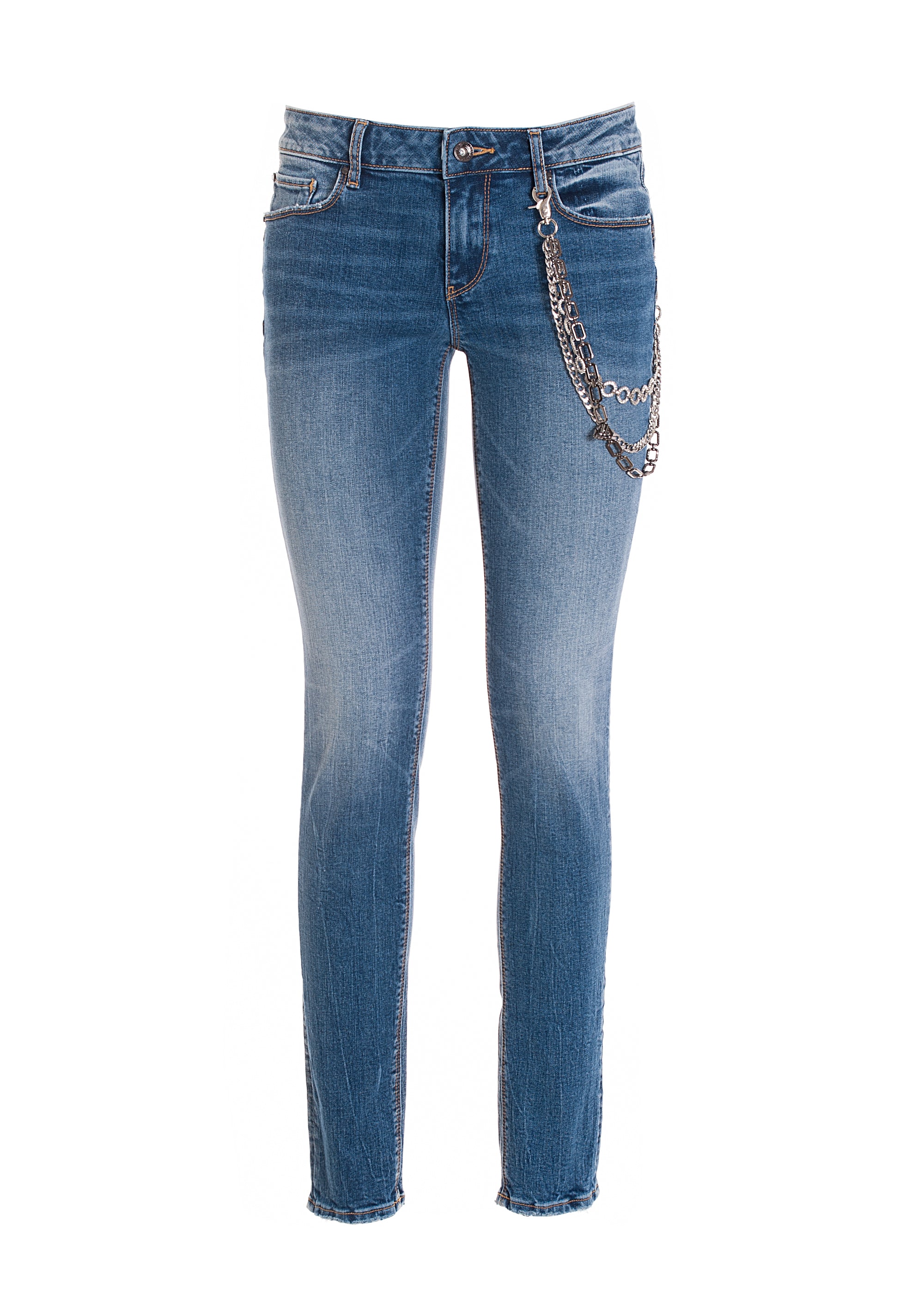 Jeans skinny fit with push-up effect made in denim with bleached wash Fracomina FP22WV1001D42002-258_1