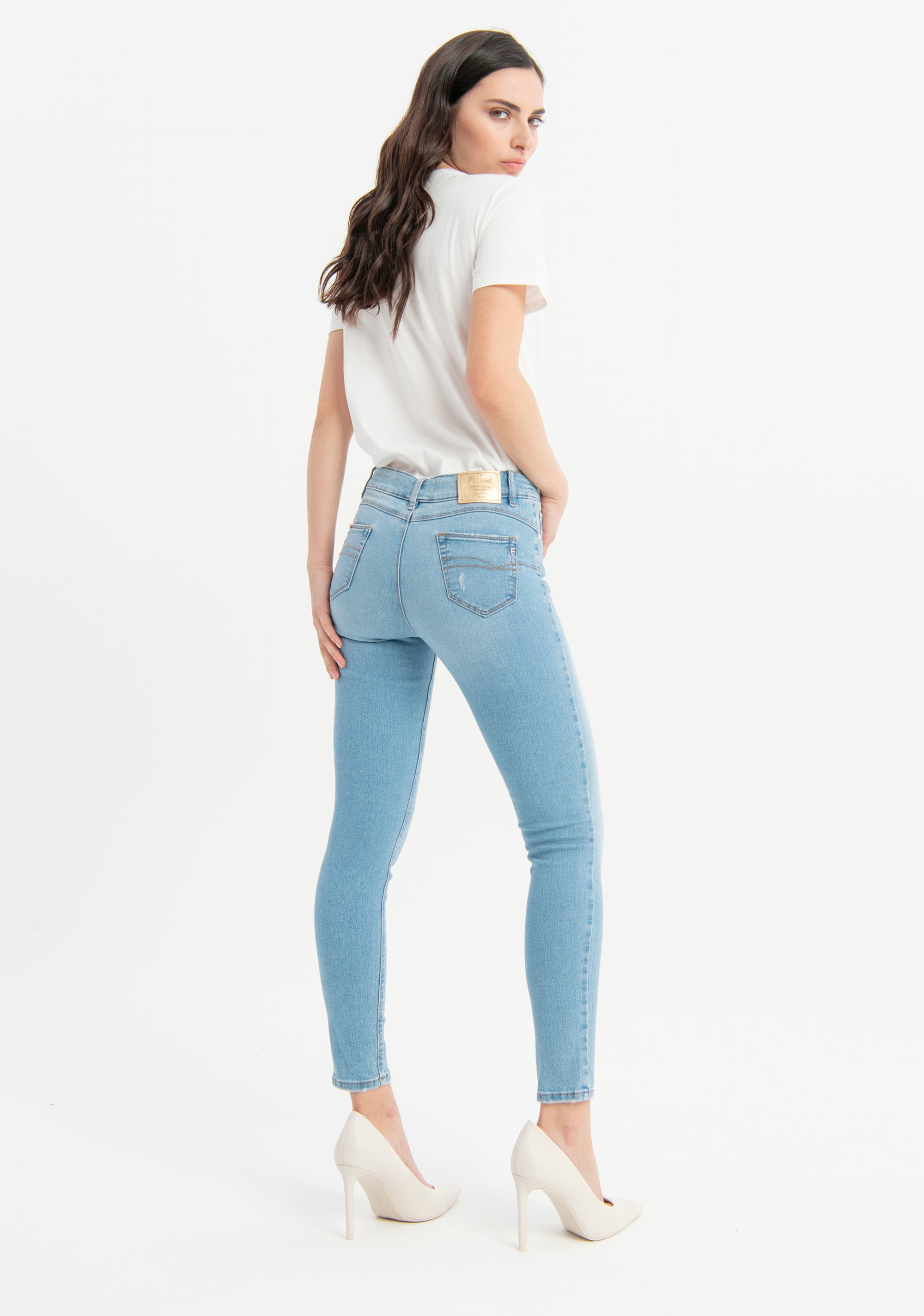 Jeans skinny fit with push-up effect made in denim with bleached wash Fracomina FP23SV8000D40703-062_4