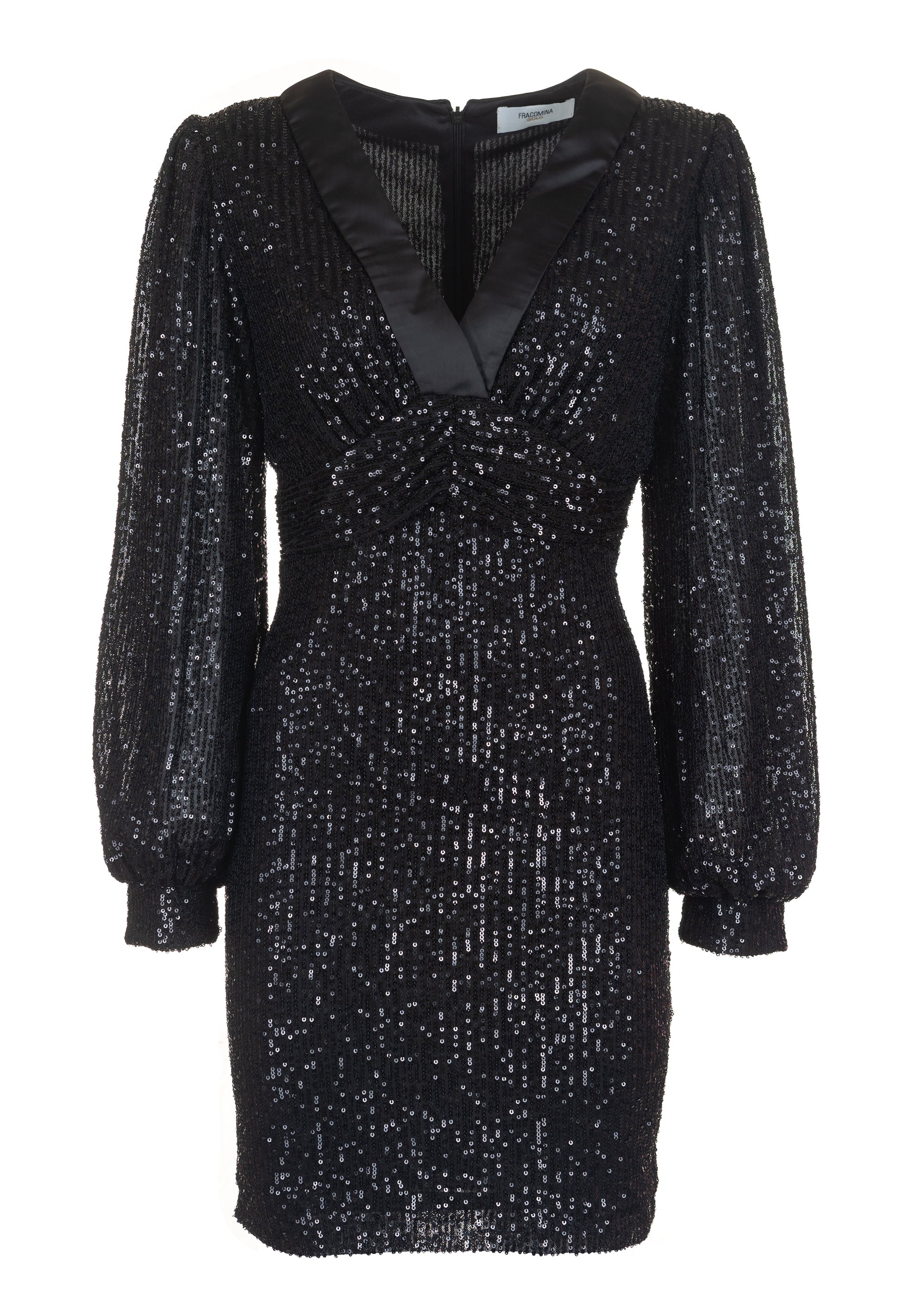 Balloon sleeves dress with paillettes Fracomina FQ000D1004W504N6-053
