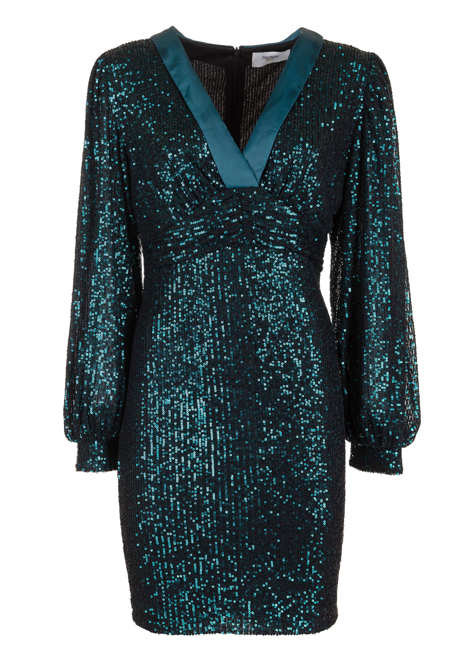 Balloon sleeves dress with paillettes Fracomina FQ000D1004W504N6-152