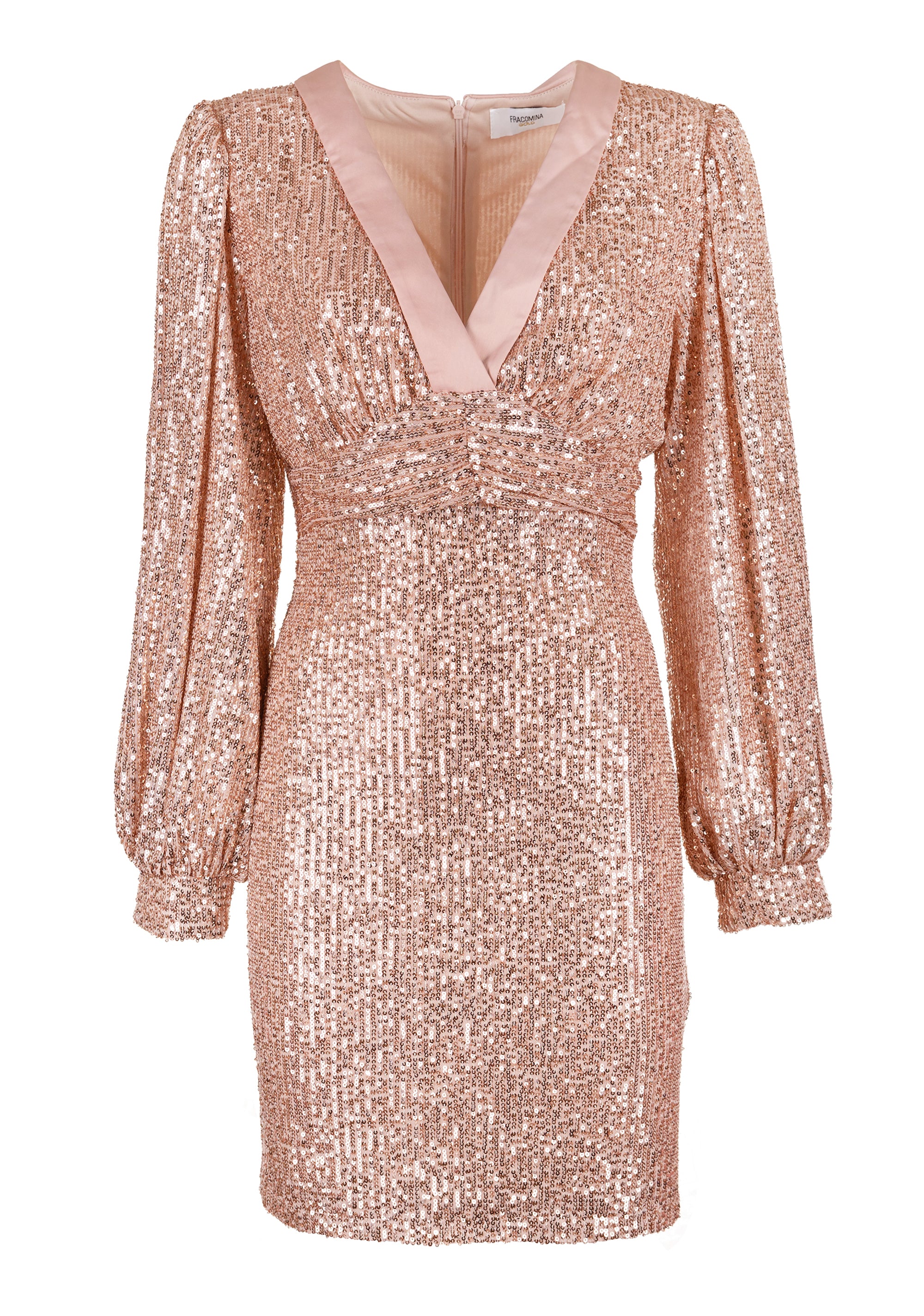 Balloon sleeves dress with paillettes Fracomina FQ000D1004W504N6-226