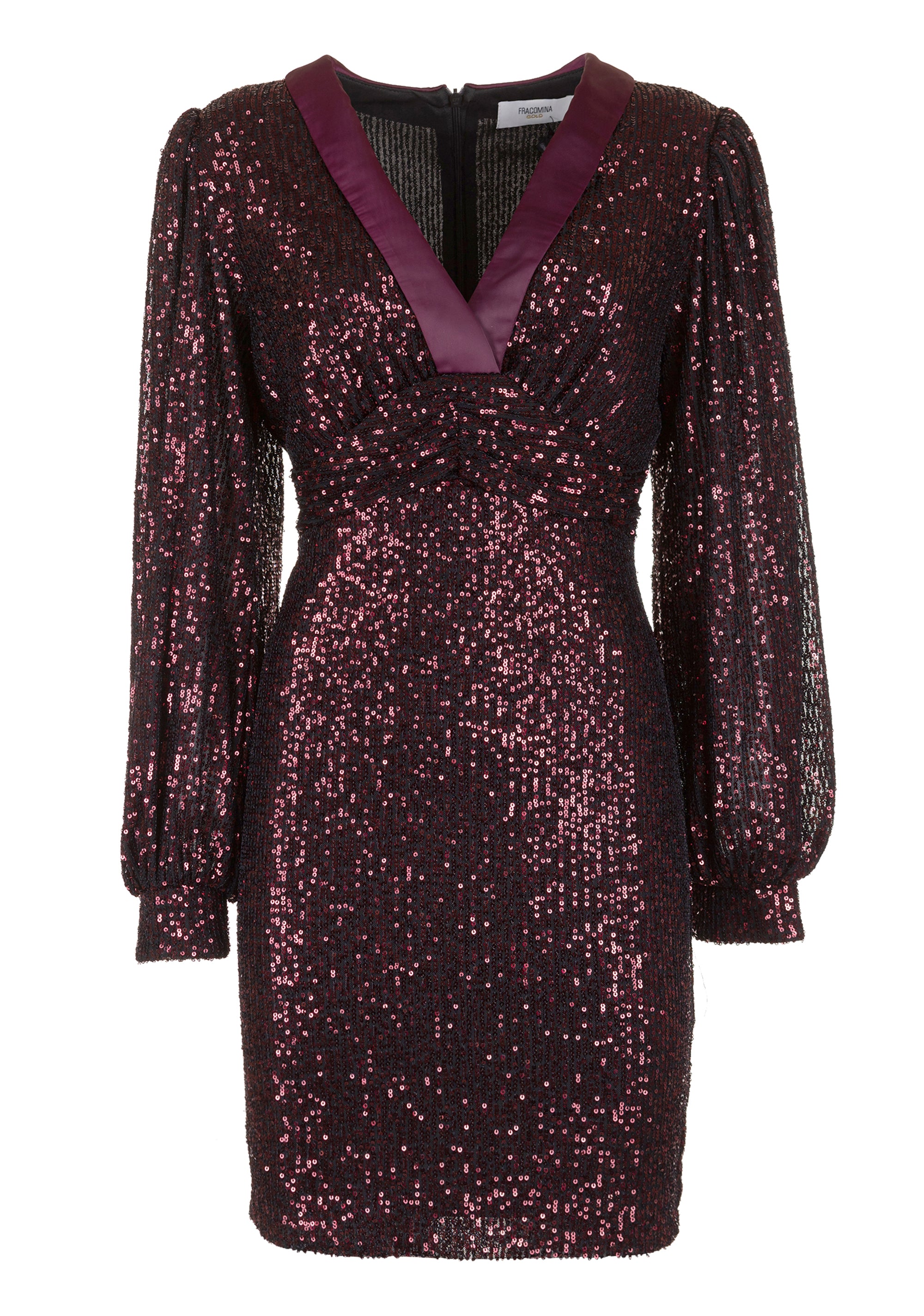 Balloon sleeves dress with paillettes Fracomina FQ000D1004W504N6-297