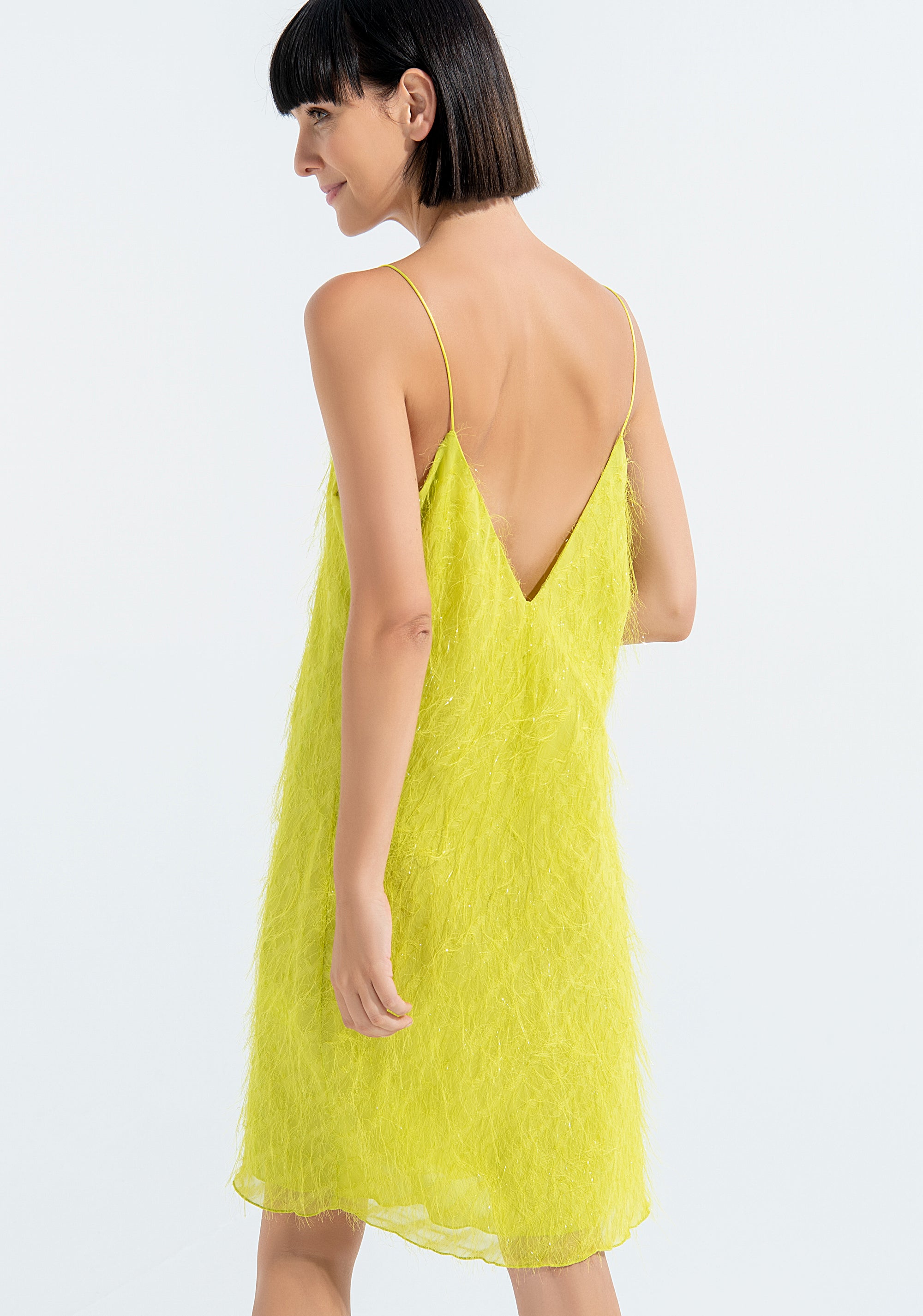 Mini dress made in fil coupè fabric with no sleeves Fracomina FQ22SD2002W54501-041_5