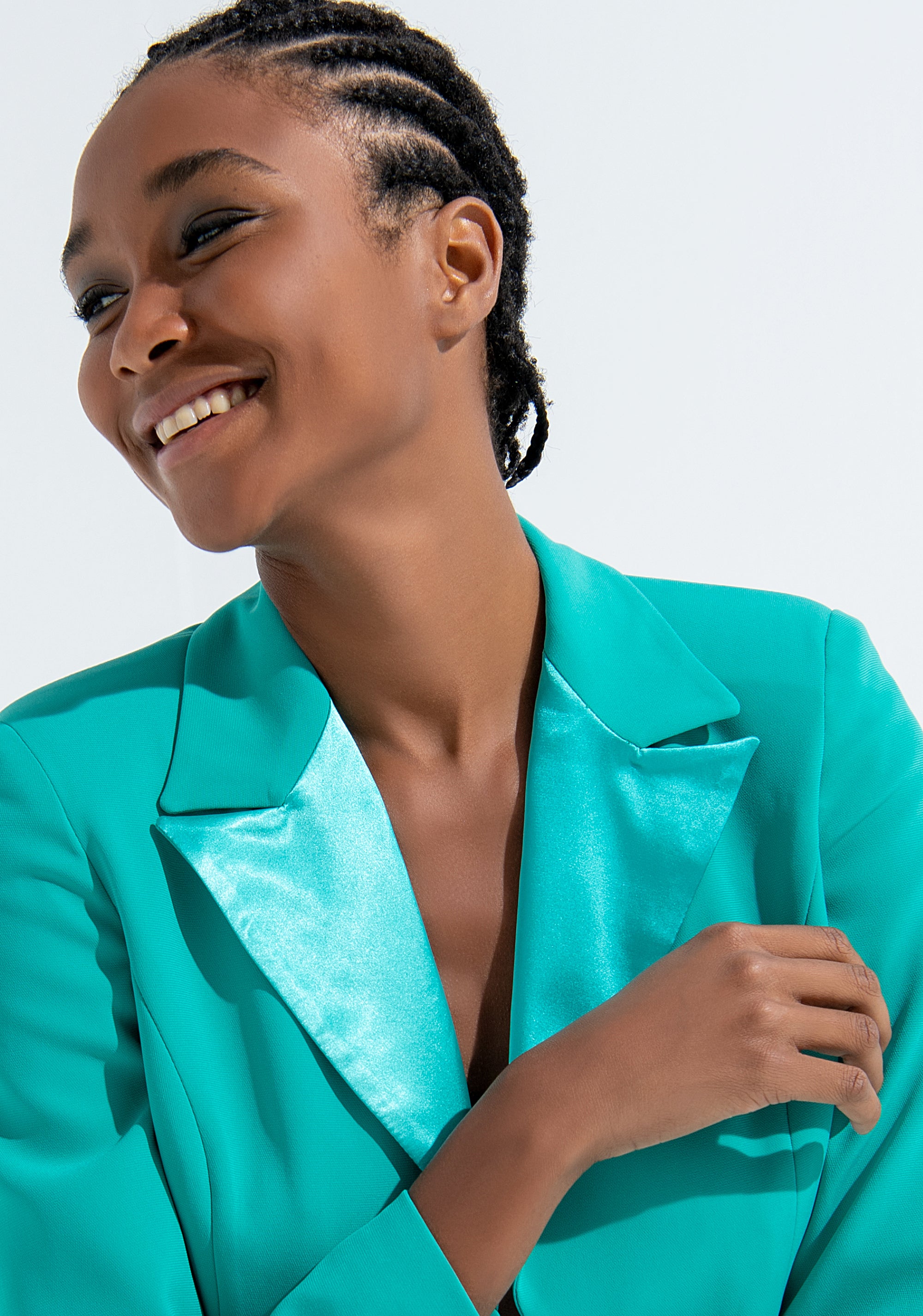 Blazer jacket regular fit cropped made in technical fabric Fracomina FQ22SJ1003W43601-037_2