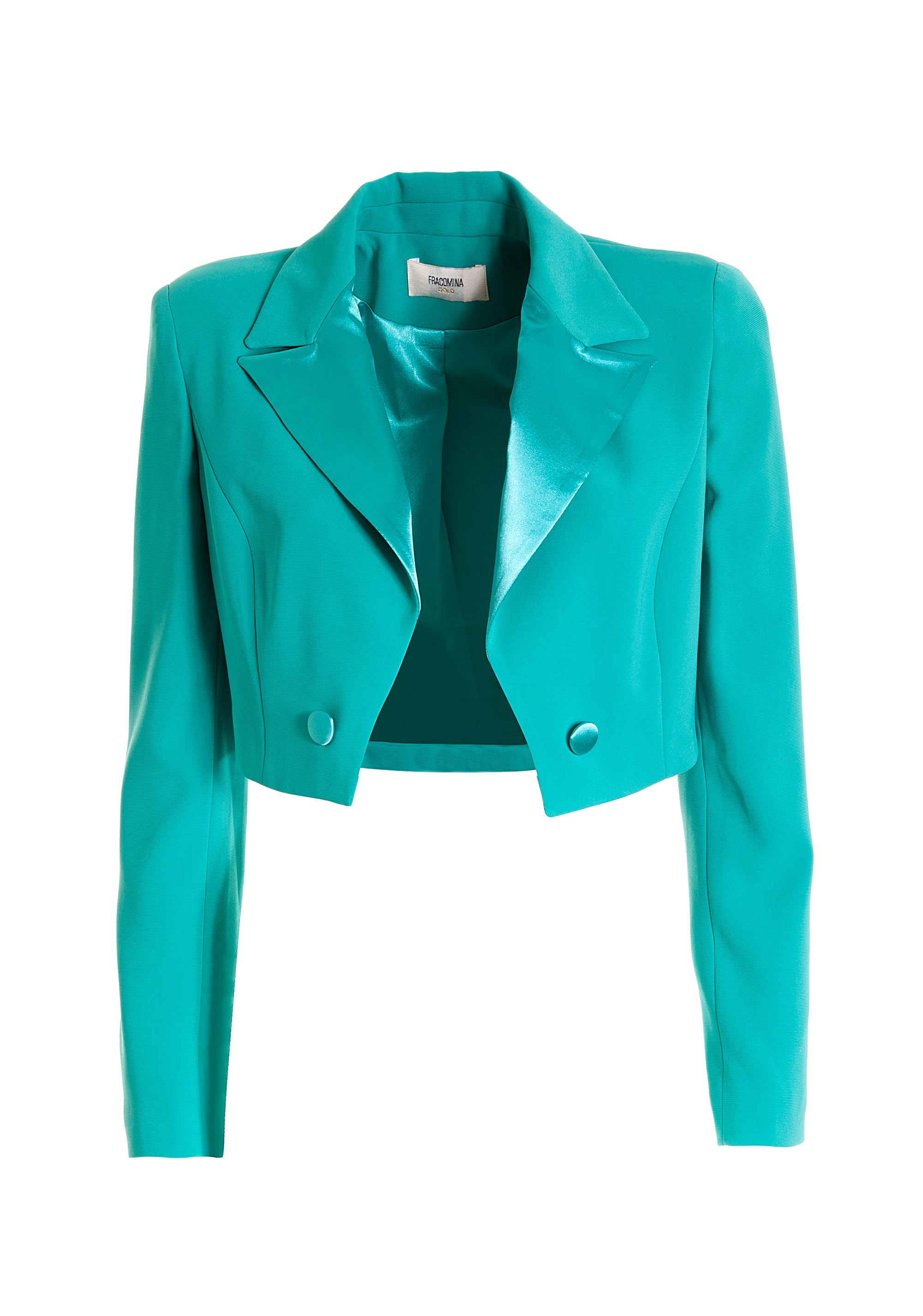 Blazer jacket regular fit cropped made in technical fabric Fracomina FQ22SJ1003W43601-037_6